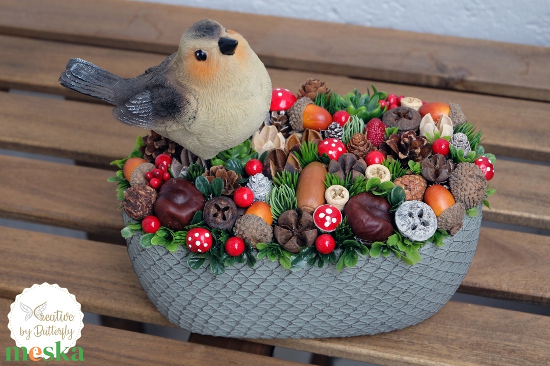 Őszi asztaldísz őszi dekoráció - otthon & életmód - dekoráció - halloween - halloweeni asztaldísz - Meska.hu
