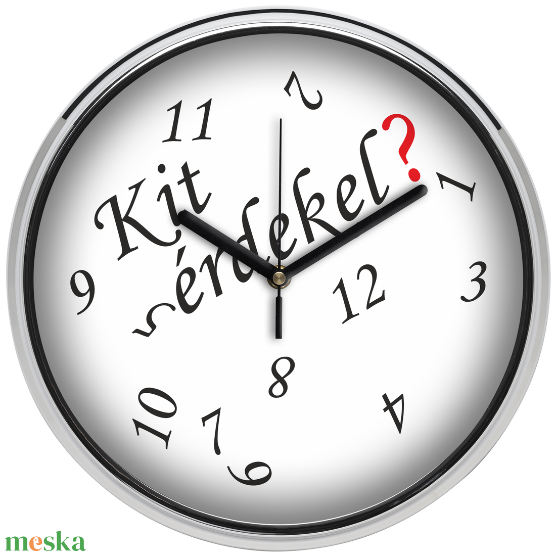 Kit érdekel? falióra, 30 cm - fehér - otthon & életmód - dekoráció - fali és függő dekoráció - falióra & óra - Meska.hu