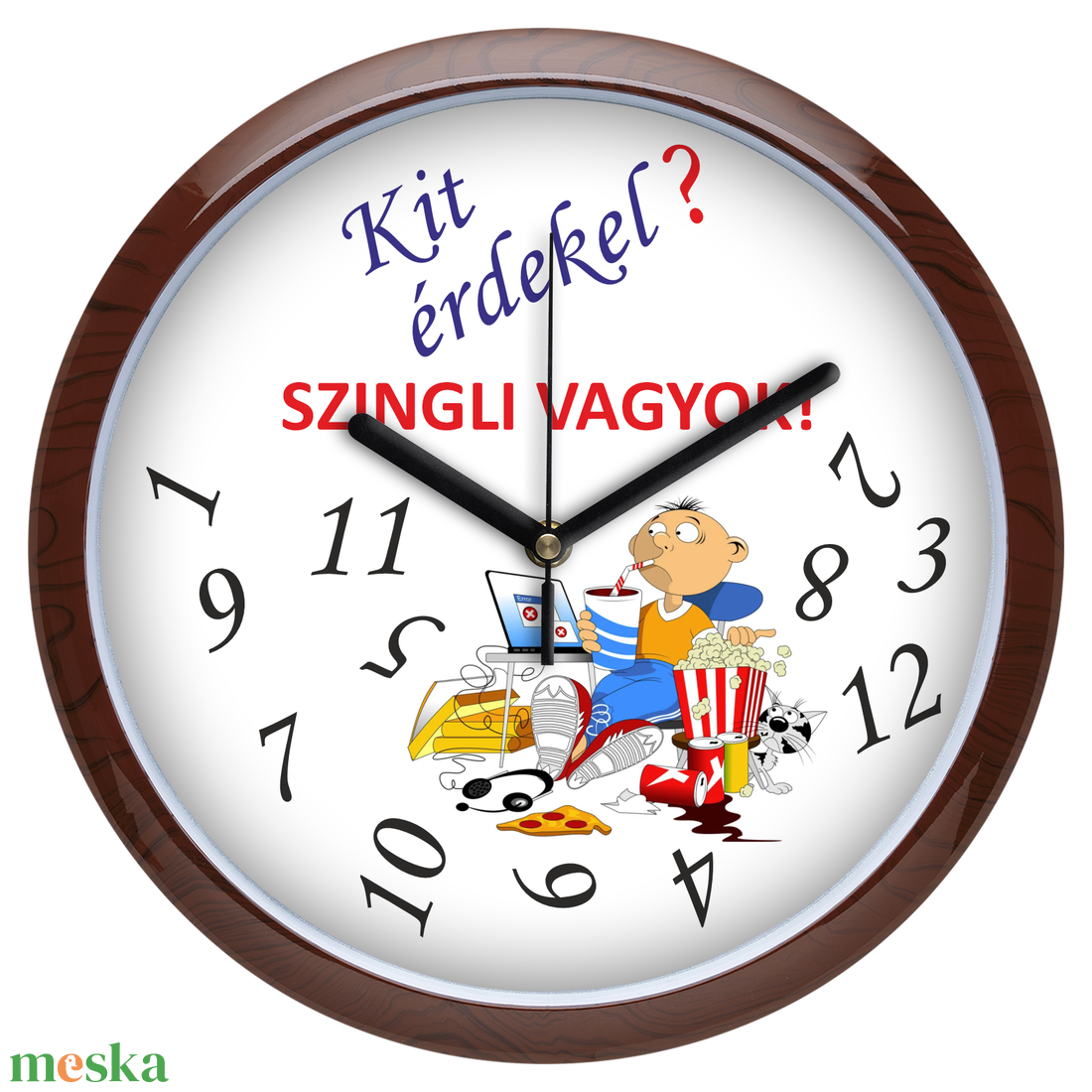 Falióra szingliknek - férfi, 30 cm - otthon & életmód - dekoráció - fali és függő dekoráció - falióra & óra - Meska.hu