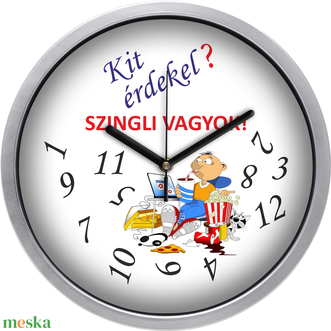 Falióra szingliknek - férfi, 30 cm - otthon & életmód - dekoráció - fali és függő dekoráció - falióra & óra - Meska.hu