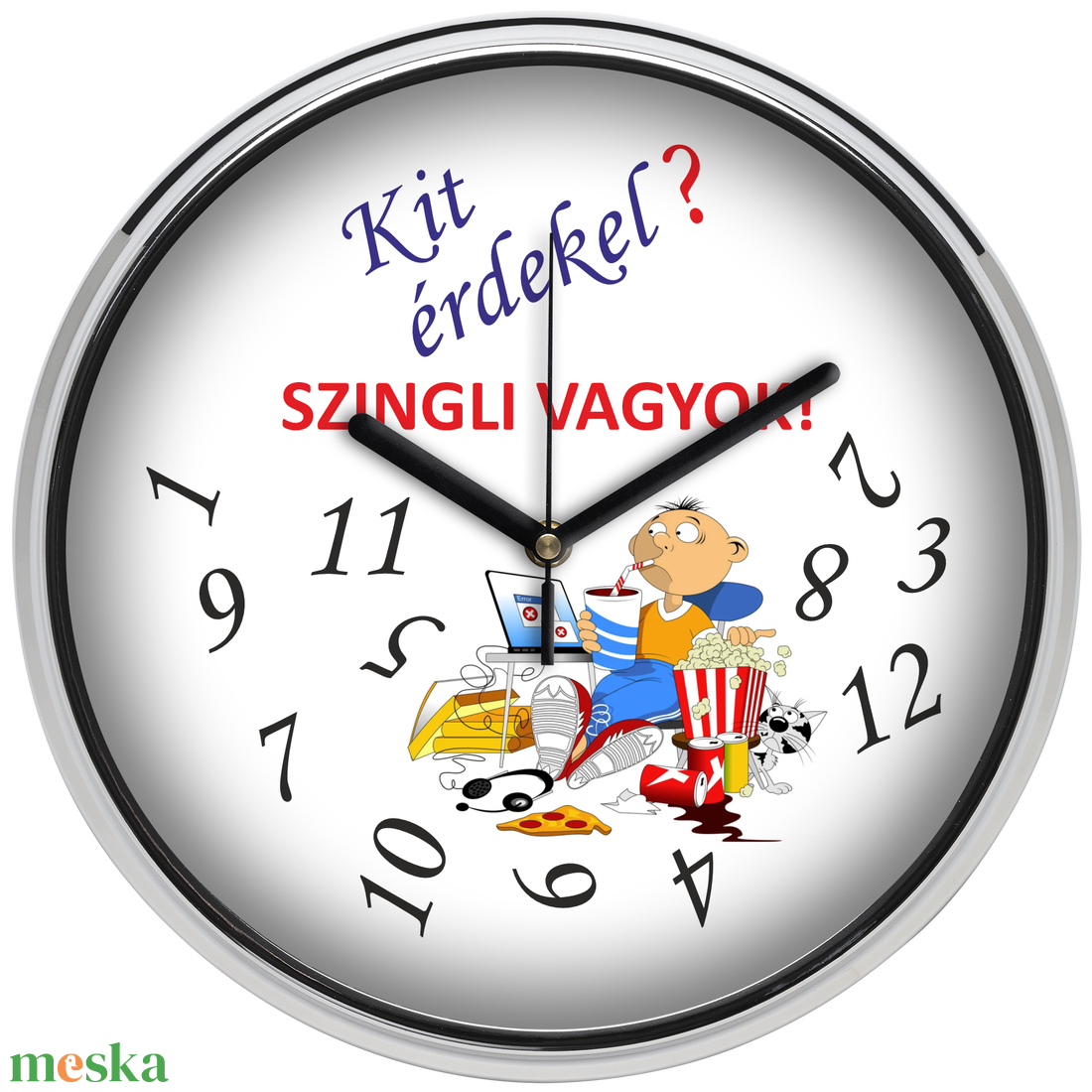 Falióra szingliknek - férfi, 30 cm - otthon & életmód - dekoráció - fali és függő dekoráció - falióra & óra - Meska.hu