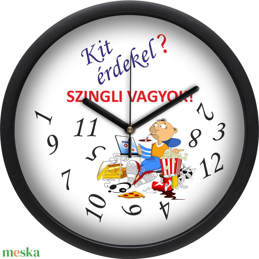 Falióra szingliknek - férfi, 30 cm - otthon & életmód - dekoráció - fali és függő dekoráció - falióra & óra - Meska.hu