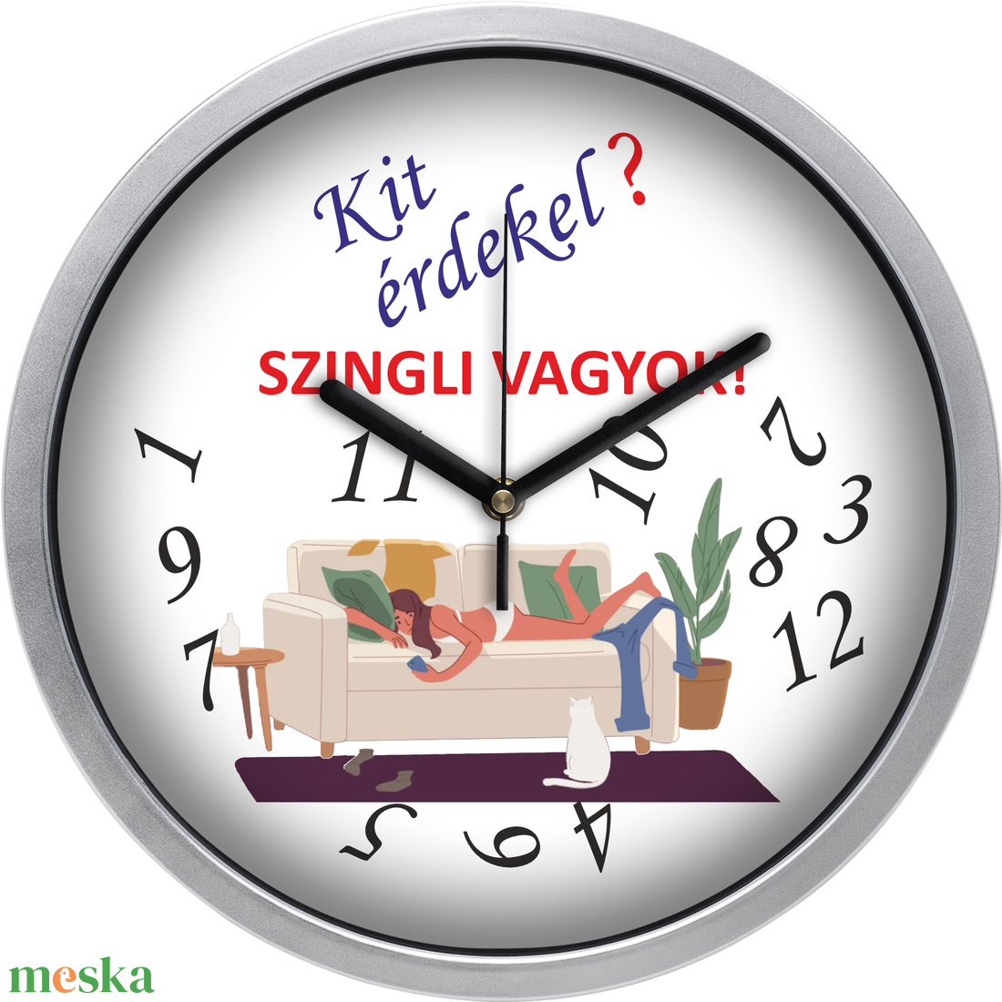 Falióra szingliknek - női, 30 cm - otthon & életmód - dekoráció - fali és függő dekoráció - falióra & óra - Meska.hu