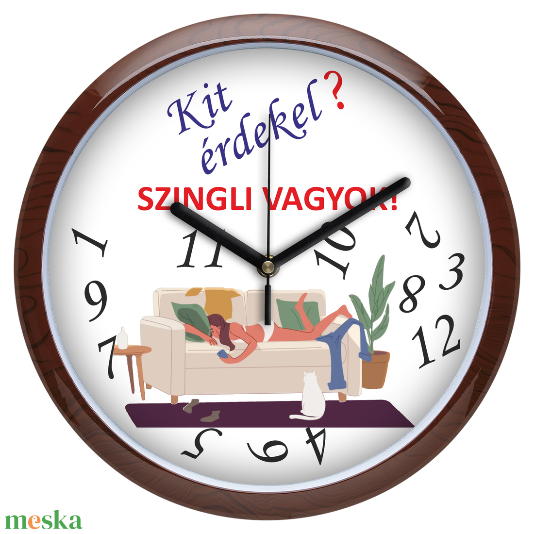Falióra szingliknek - női, 30 cm - otthon & életmód - dekoráció - fali és függő dekoráció - falióra & óra - Meska.hu