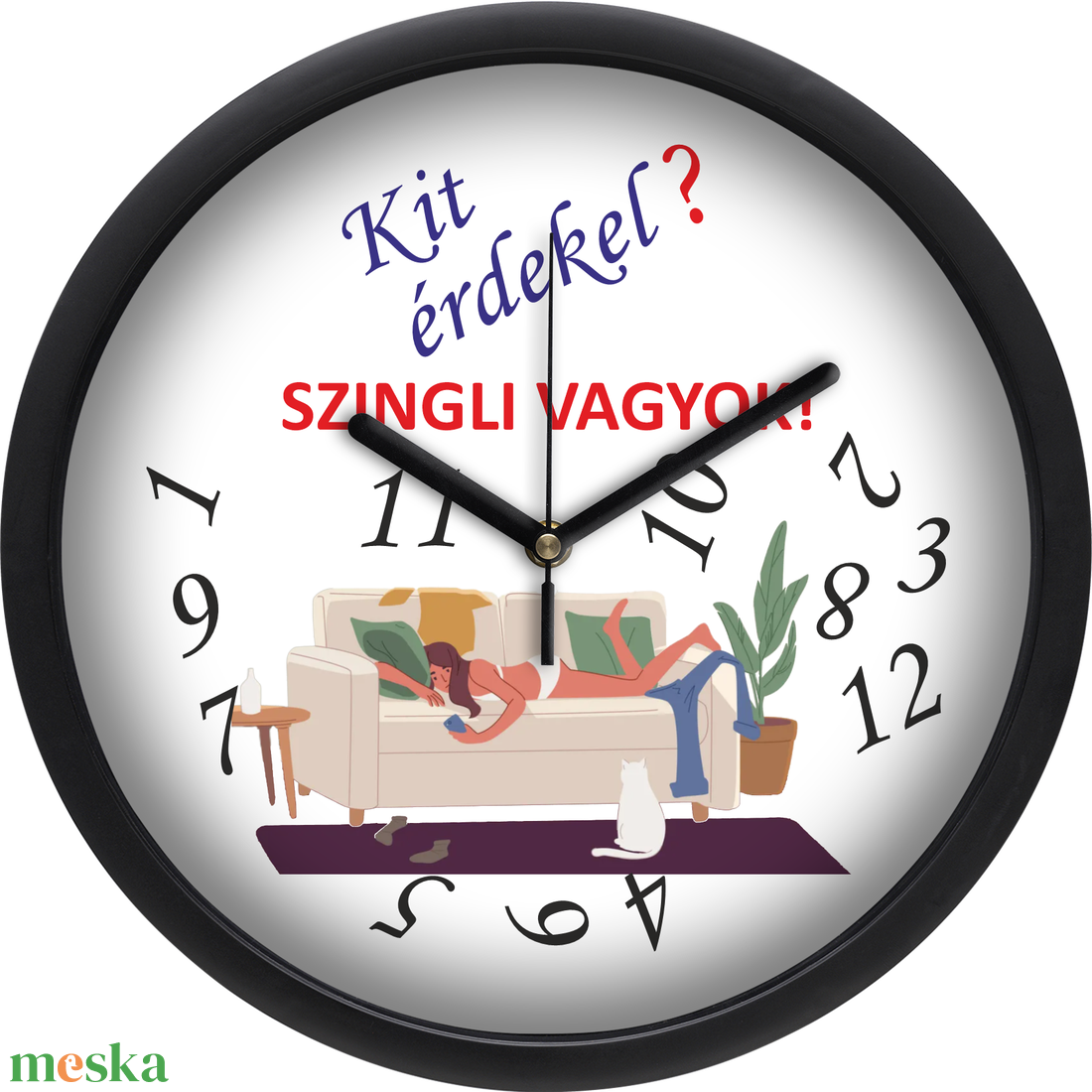 Falióra szingliknek - női, 30 cm - otthon & életmód - dekoráció - fali és függő dekoráció - falióra & óra - Meska.hu