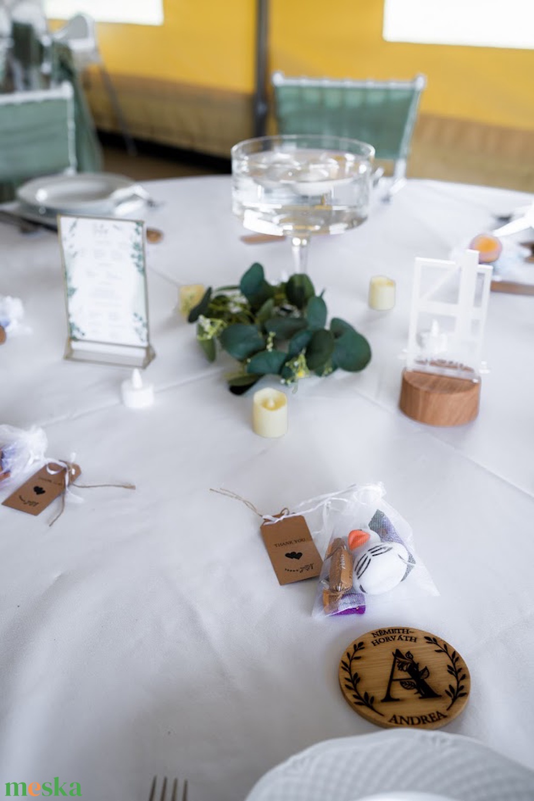 Esküvői ültető � bambusz poháralátét - esküvő - meghívó & kártya - ültetési rend - Meska.hu