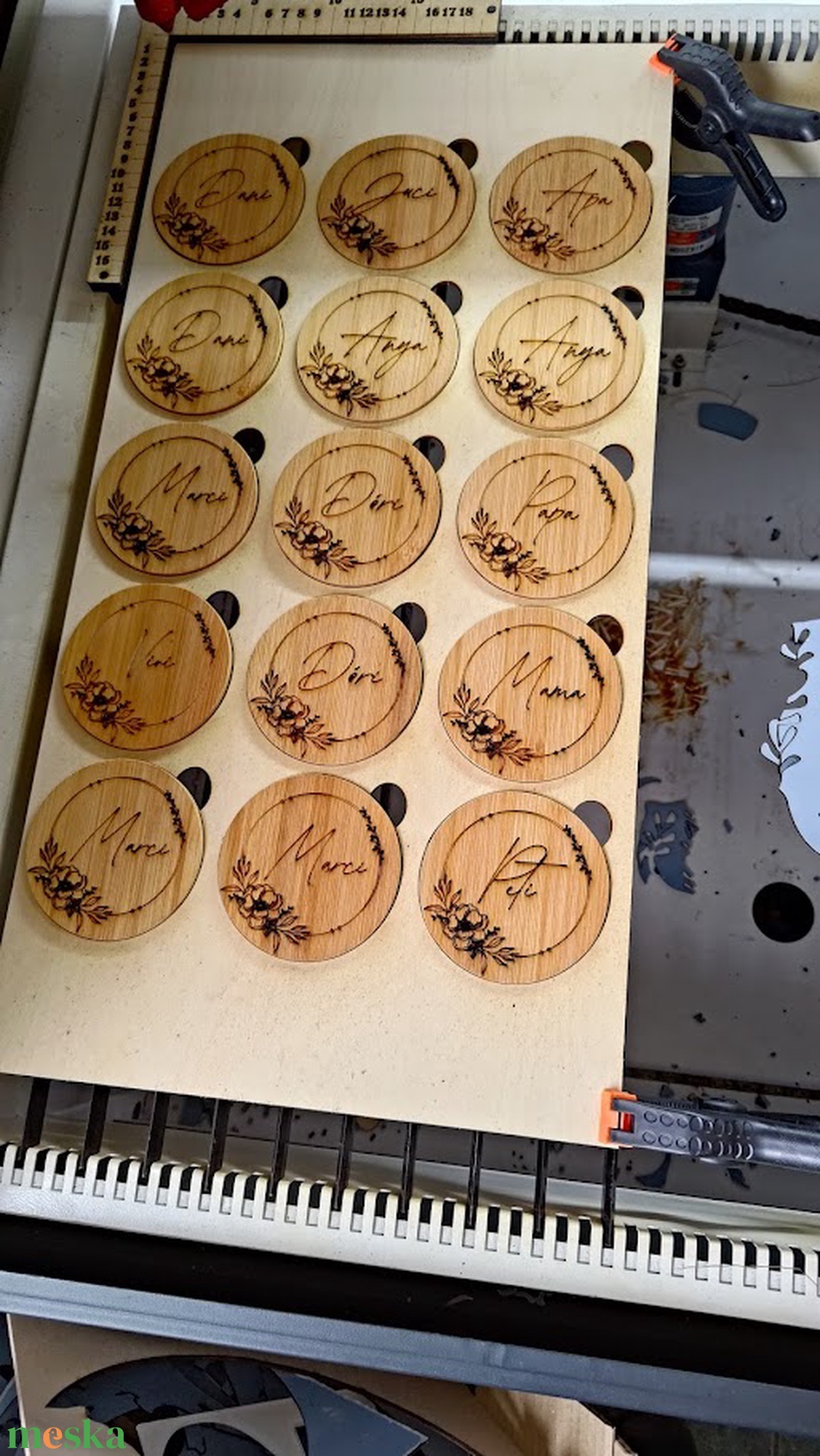 Esküvői ültető � bambusz poháralátét - esküvő - meghívó & kártya - ültetési rend - Meska.hu