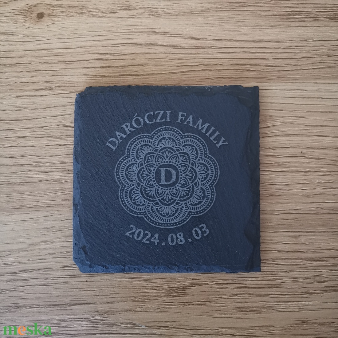 Egyedileg gravírozott kő poháralátét (4 db) - otthon & életmód - konyhafelszerelés, tálalás - tálalás - tányér- és poháralátét - Meska.hu