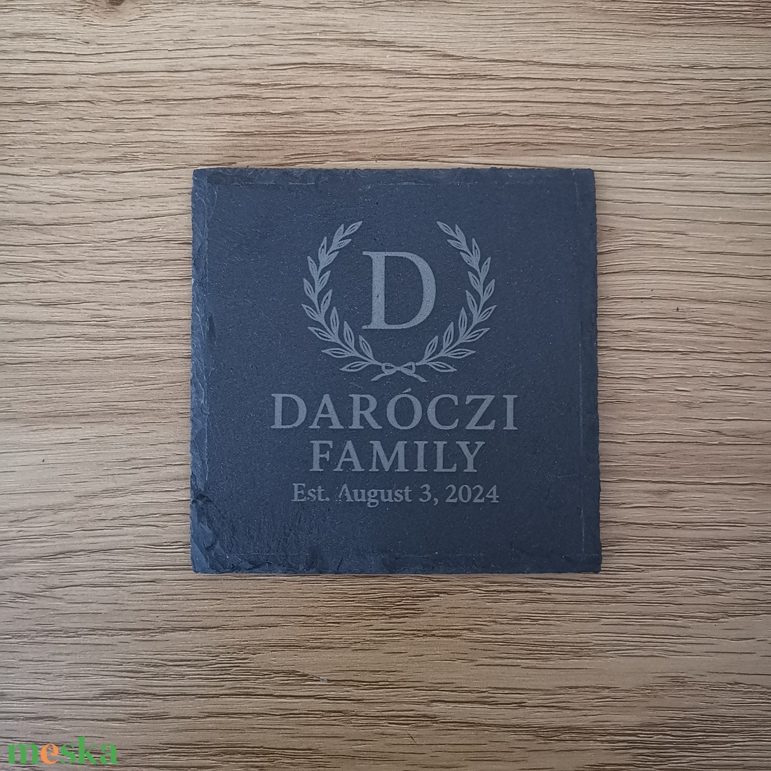 Egyedileg gravírozott kő poháralátét (4 db) - otthon & életmód - konyhafelszerelés, tálalás - tálalás - tányér- és poháralátét - Meska.hu