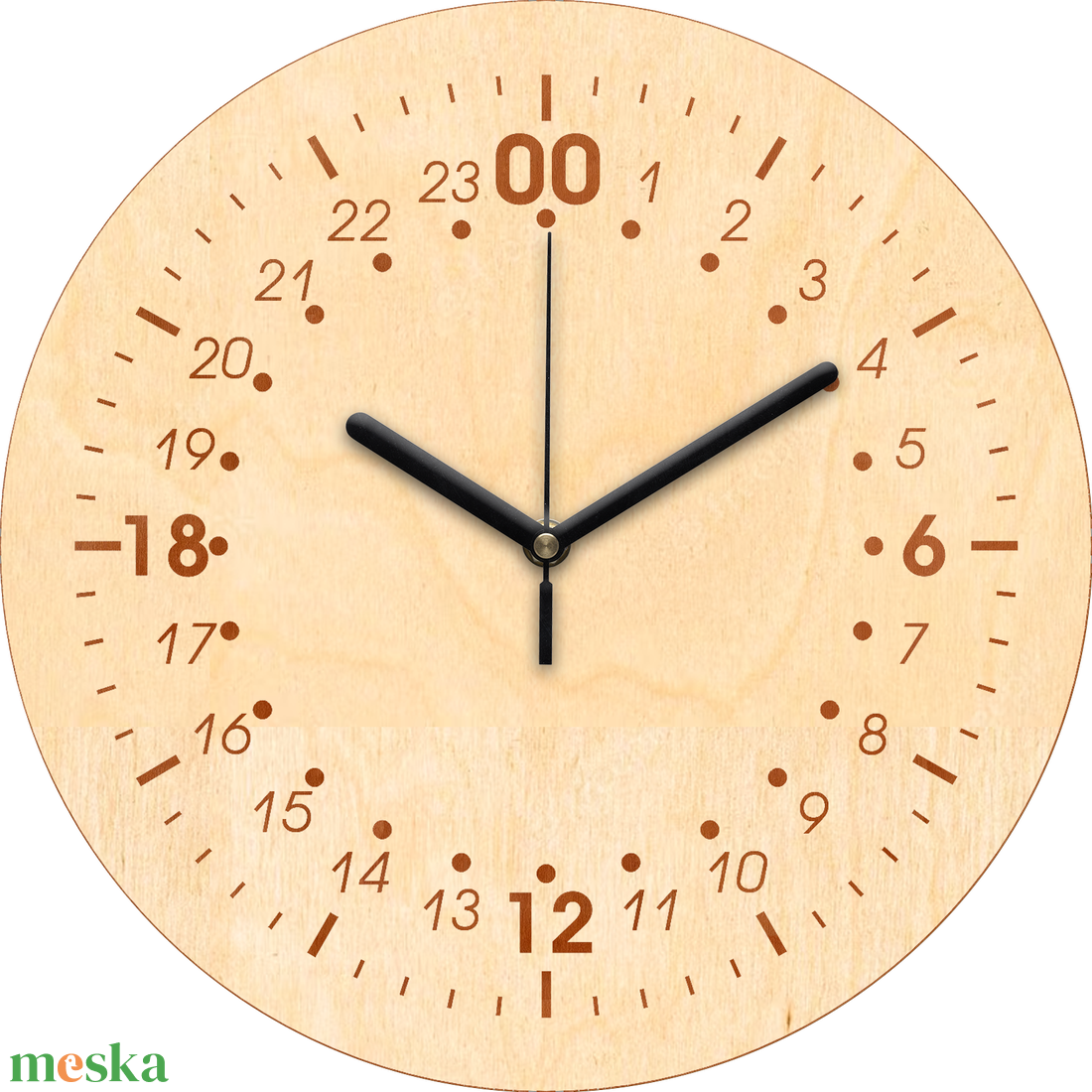 Gravírozott 24 órás falióra - otthon & életmód - dekoráció - fali és függő dekoráció - falióra & óra - Meska.hu