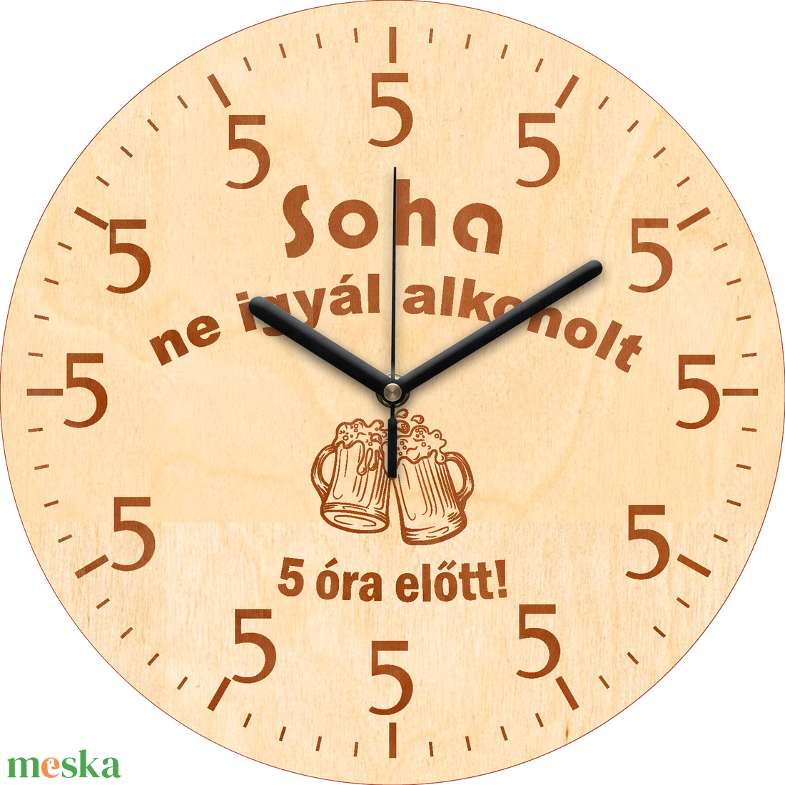 Gravírozott alkoholos falióra - otthon & életmód - dekoráció - fali és függő dekoráció - falióra & óra - Meska.hu