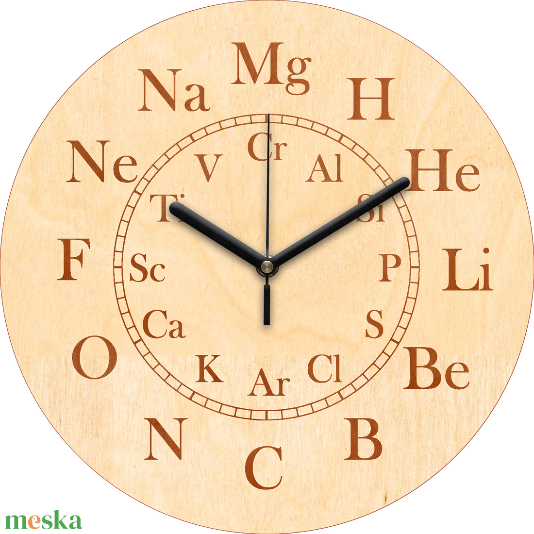 Gravírozott kémikus falióra - otthon & életmód - dekoráció - fali és függő dekoráció - falióra & óra - Meska.hu