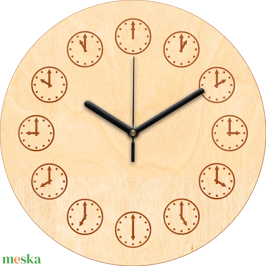 Gravírozott órás falióra - otthon & életmód - dekoráció - fali és függő dekoráció - falióra & óra - Meska.hu