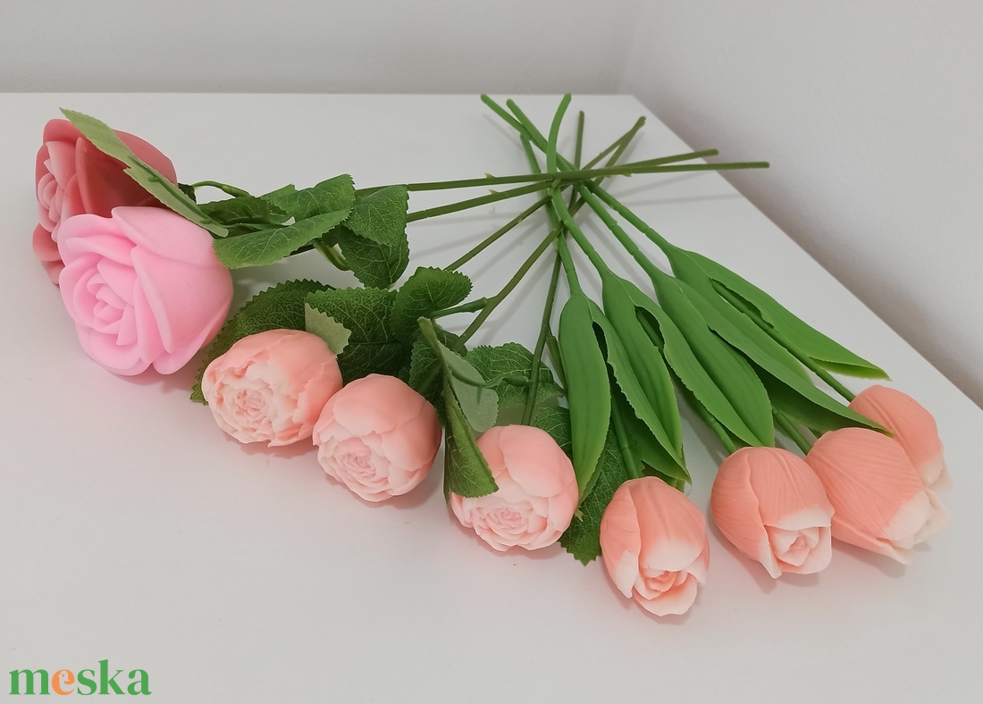 Szappan virág szál - esküvő - dekoráció - asztaldísz - Meska.hu