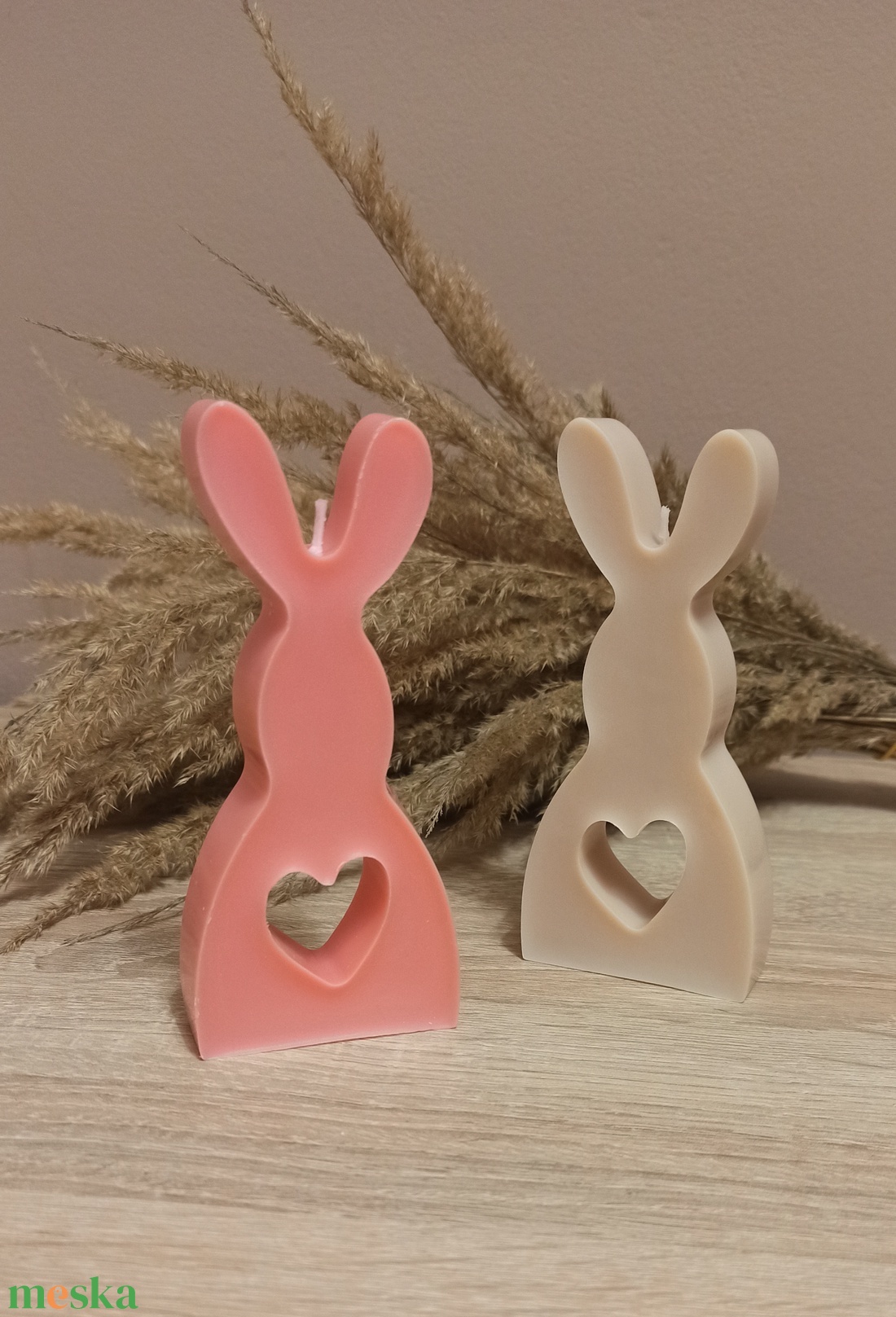 Nyuszi szójaviasz gyertya - esküvő - dekoráció - asztaldísz - Meska.hu