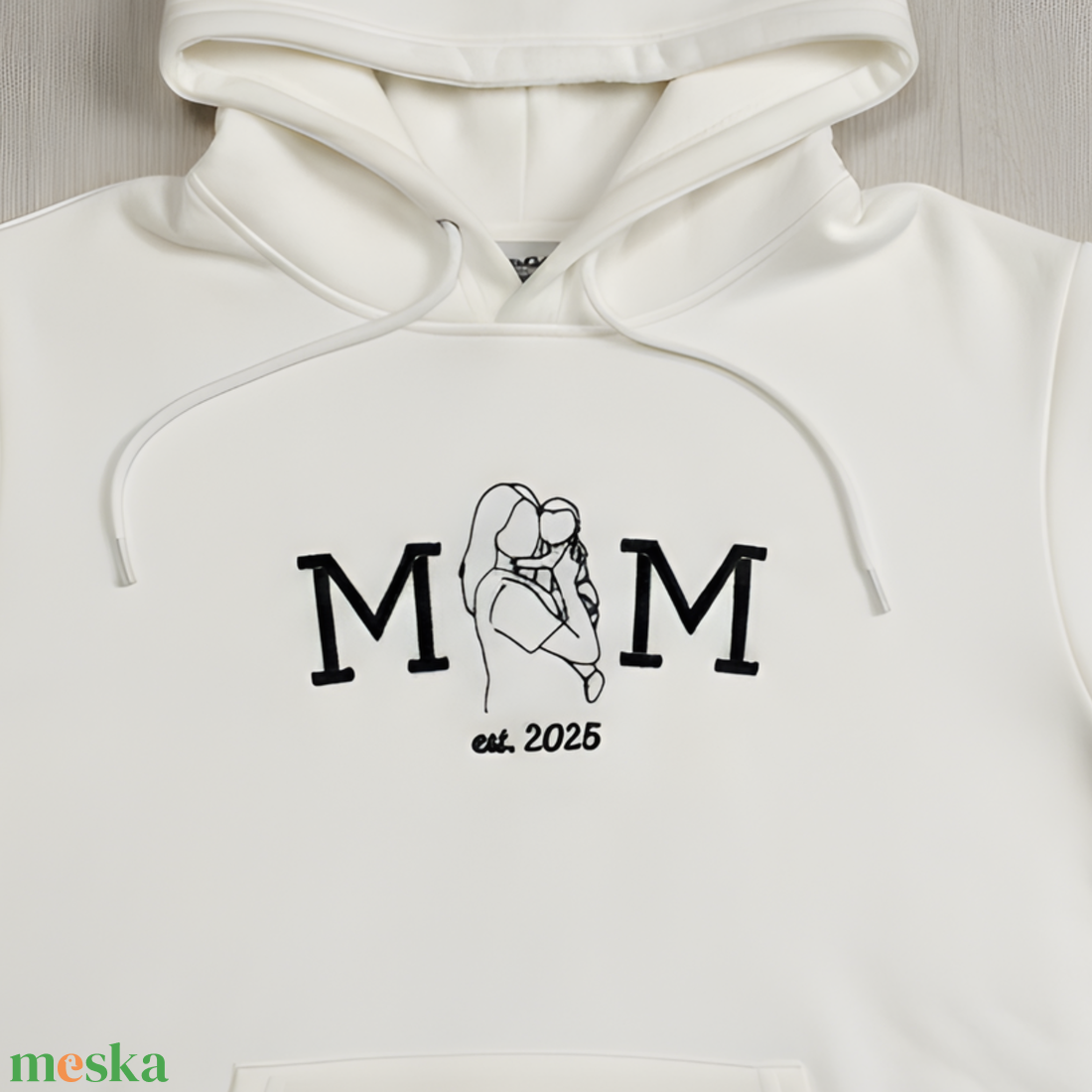 MOM / DAD feliratos hímzés saját fotóval - ruha & divat - páros szett - női-férfi páros szett - Meska.hu