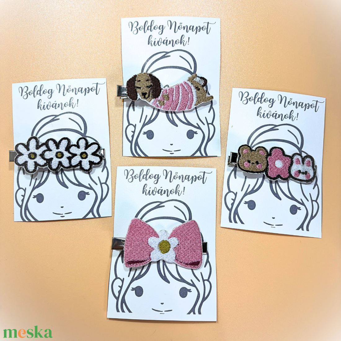 Nőnapi hajcsat ajándék lányoknak  - ruha & divat - hajdísz & hajcsat - hajcsat & hajtű - Meska.hu