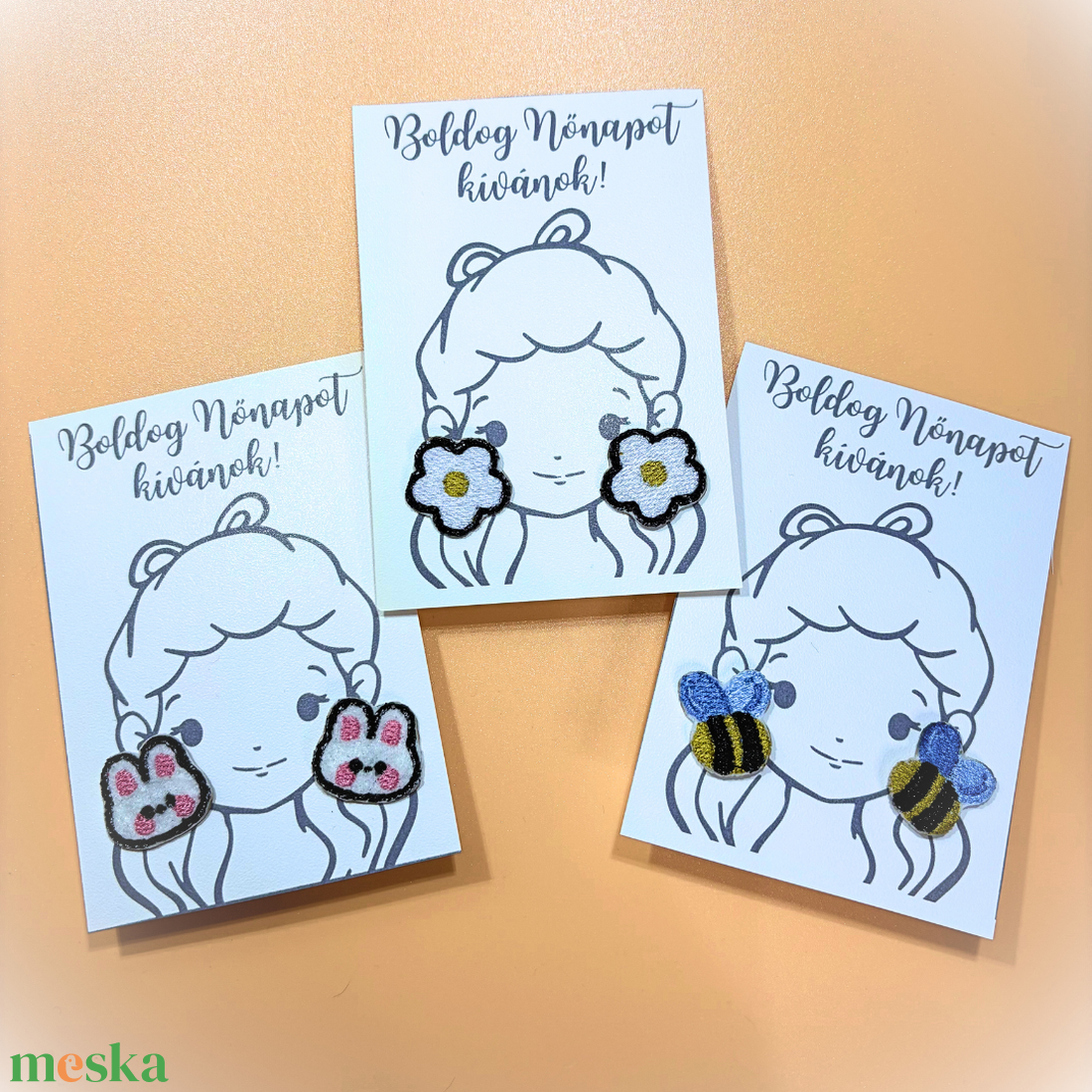 Nőnapi fülbevaló ajándék lányoknak - ékszer - fülbevaló - pötty fülbevaló - Meska.hu