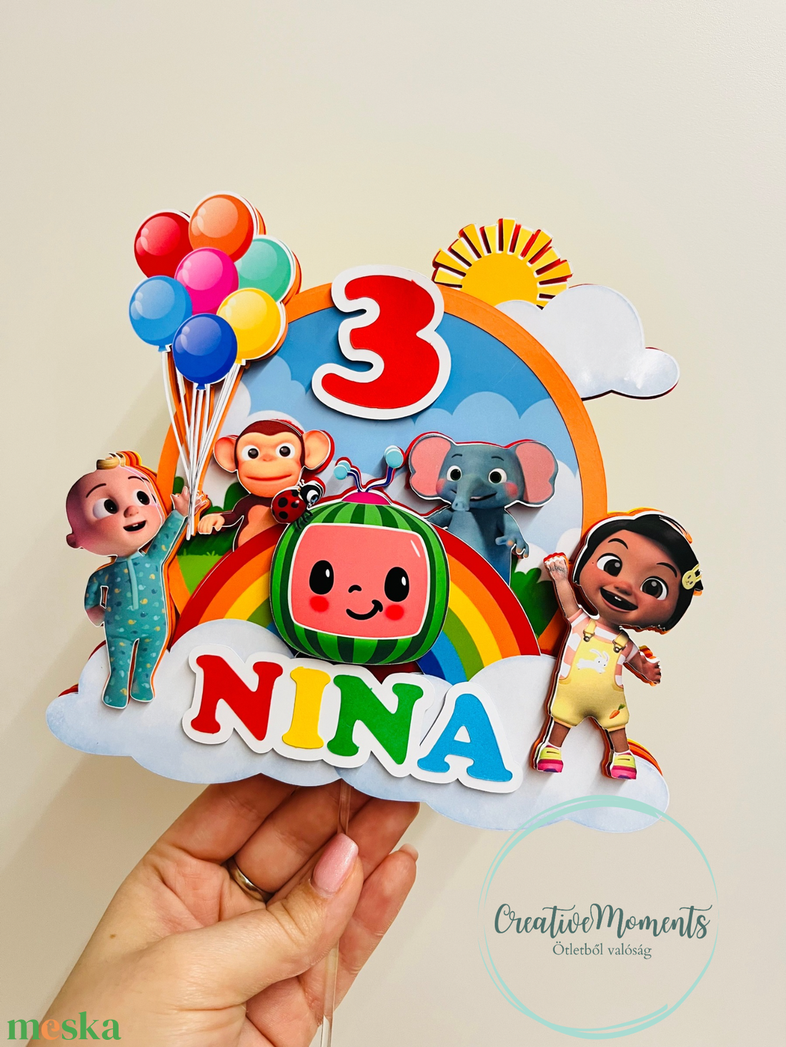 Cocomelon tortabeszúró - esküvő - dekoráció - sütidísz - Meska.hu