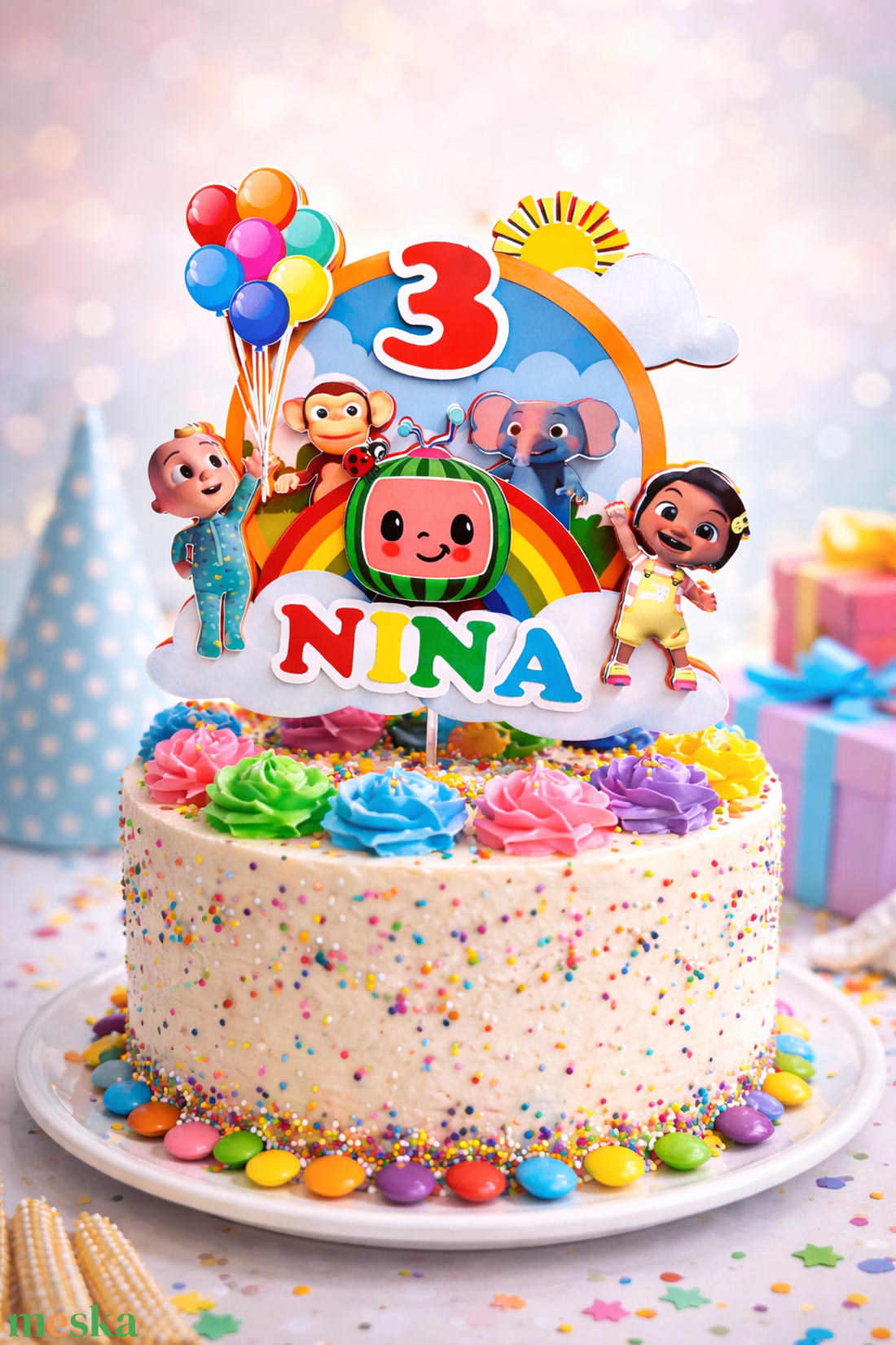 Cocomelon tortabeszúró - esküvő - dekoráció - sütidísz - Meska.hu