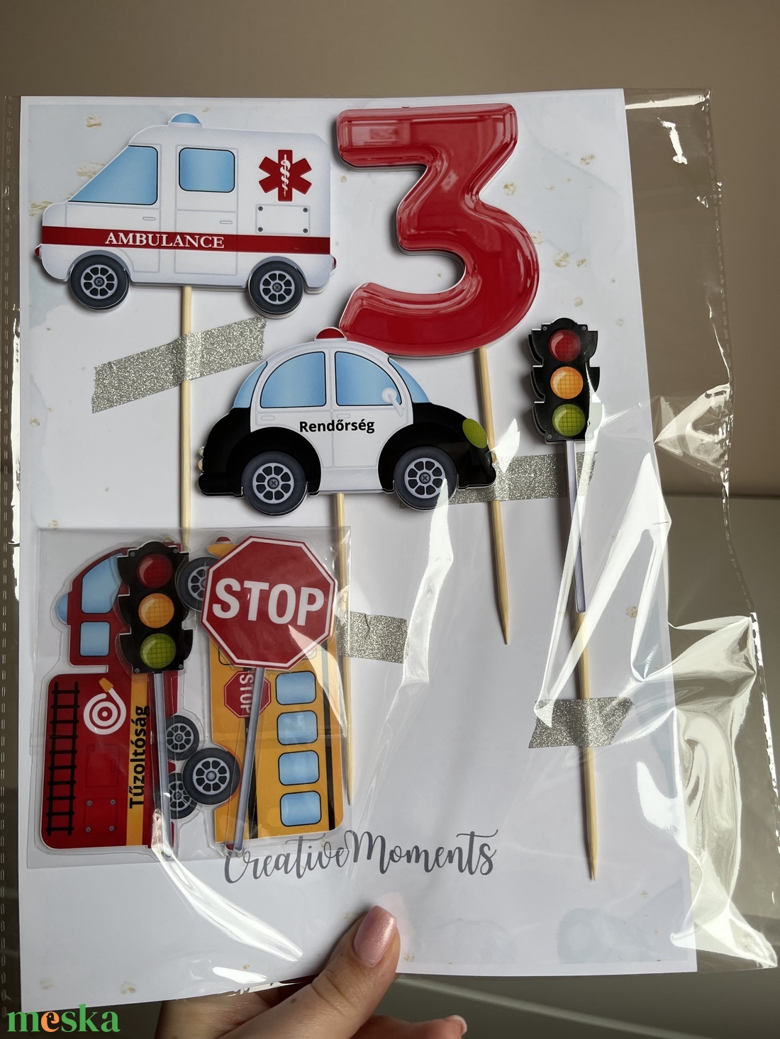 Több Darabos Járműves Tortabeszúró � Mentő, Tűzoltó, Busz, Rendőr! - esküvő - dekoráció - sütidísz - Meska.hu