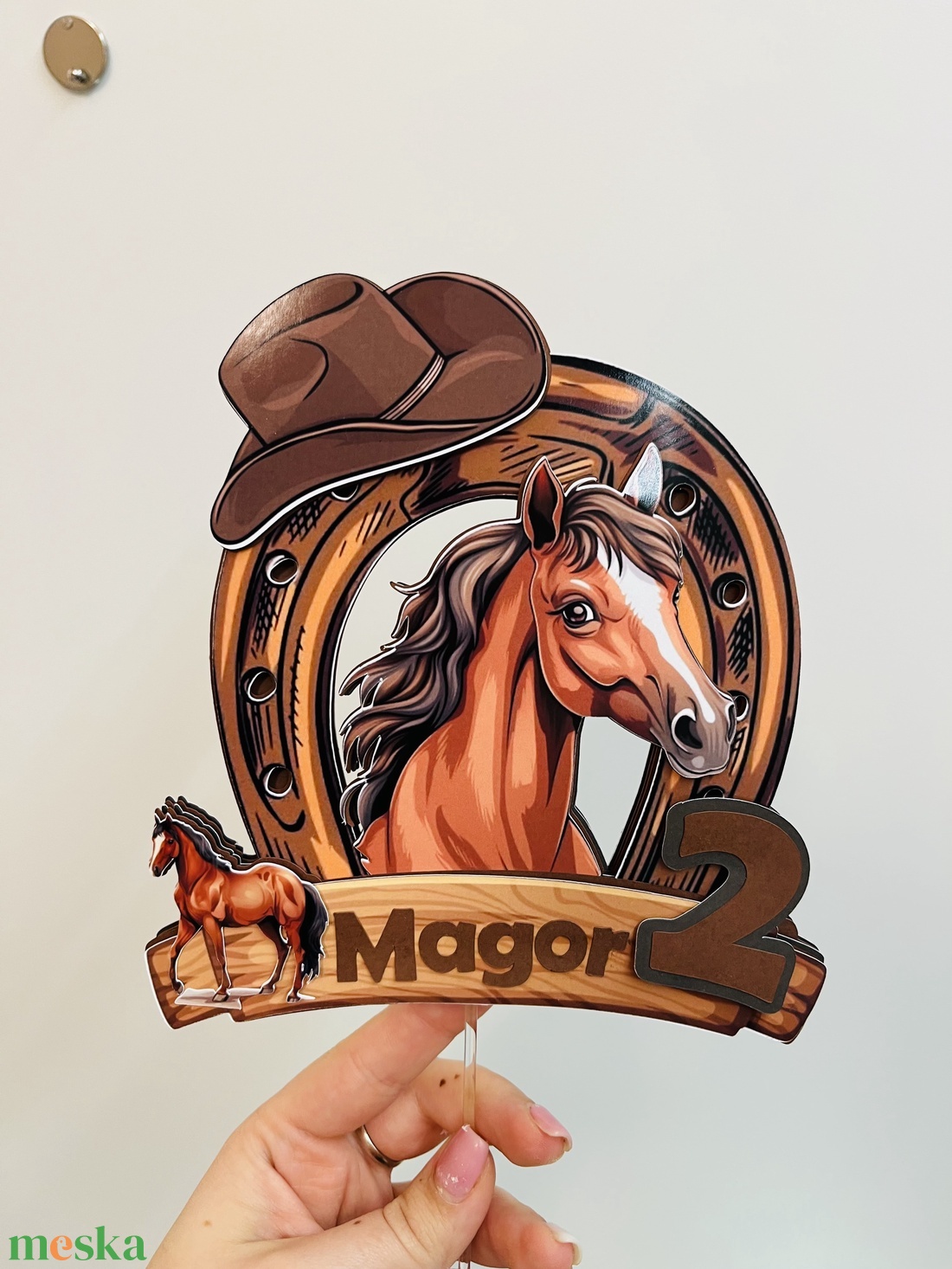 Lovas Tortabeszúró � Pátkó Keretben Cowboy Kalappal! - esküvő - dekoráció - sütidísz - Meska.hu