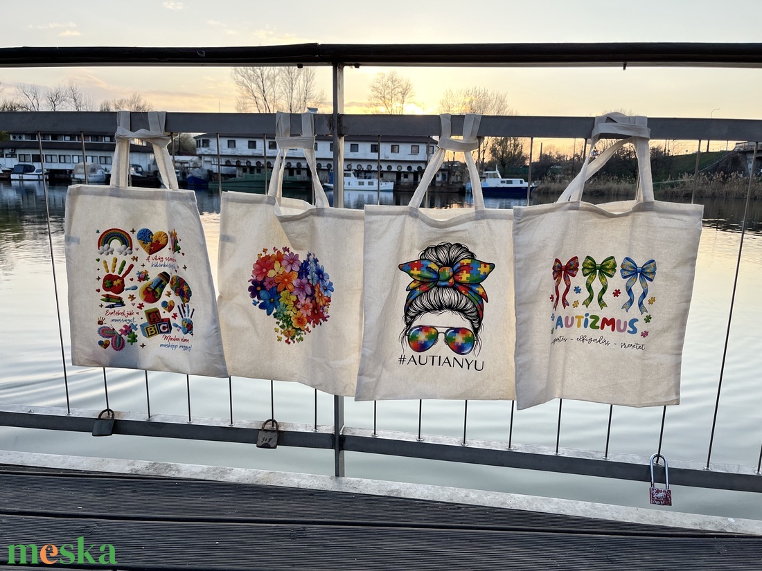 Autizmus világnap vászontáska � adományos kampány (limitált) - táska & tok - kézitáska & válltáska - válltáska - Meska.hu