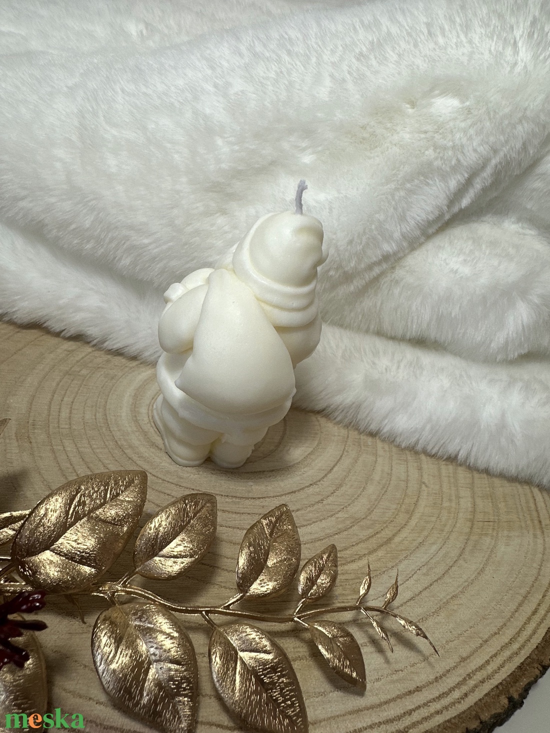 Mikulás Szójaviasz Gyertya - Fehér - otthon & életmód - gyertya, illat, aroma - gyertya - Meska.hu