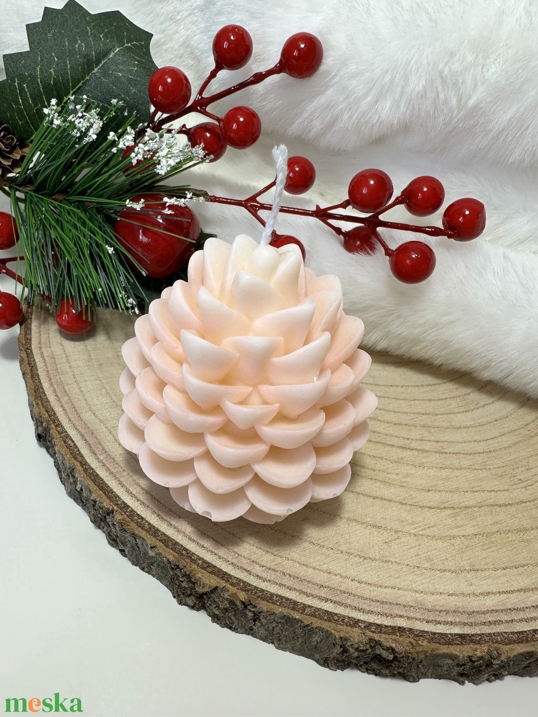 Toboz Szójaviasz Gyertya - Fehér/Púder - otthon & életmód - gyertya, illat, aroma - gyertya - Meska.hu