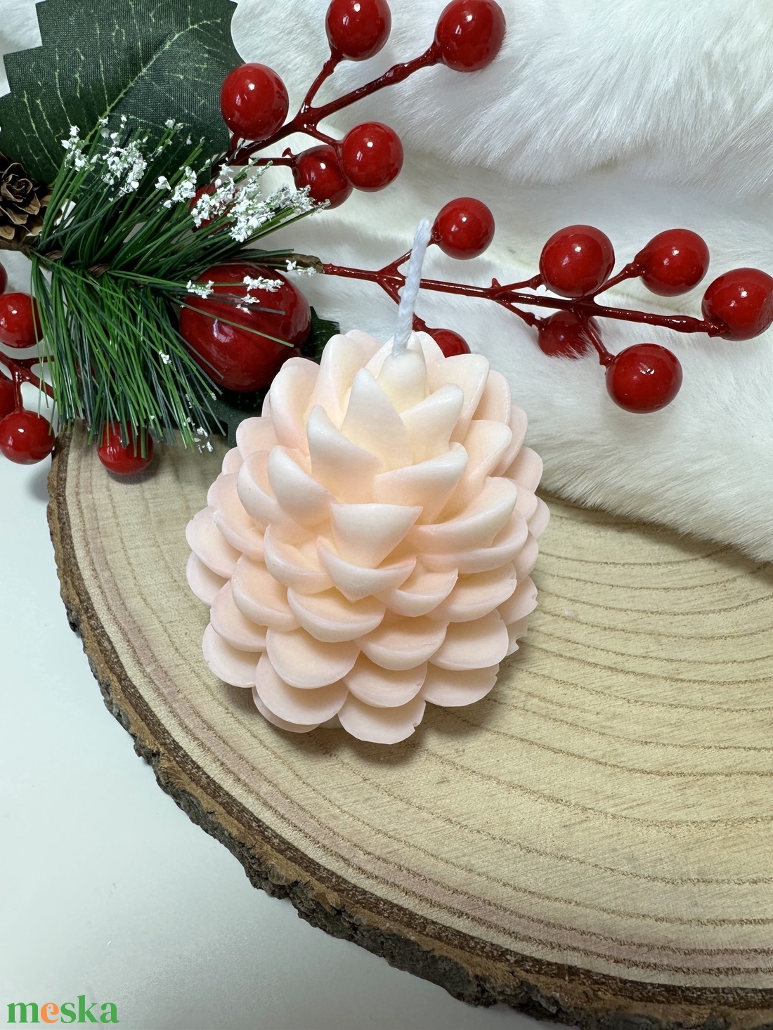 Toboz Szójaviasz Gyertya - Fehér/Púder - otthon & életmód - gyertya, illat, aroma - gyertya - Meska.hu