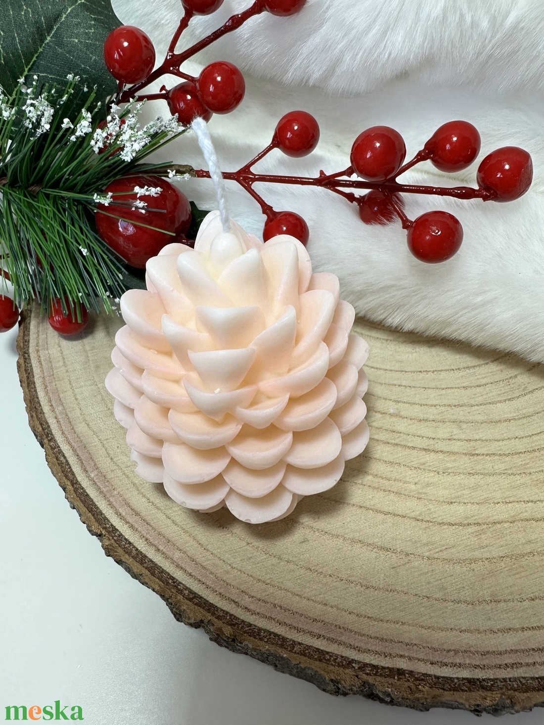 Toboz Szójaviasz Gyertya - Fehér/Púder - otthon & életmód - gyertya, illat, aroma - gyertya - Meska.hu