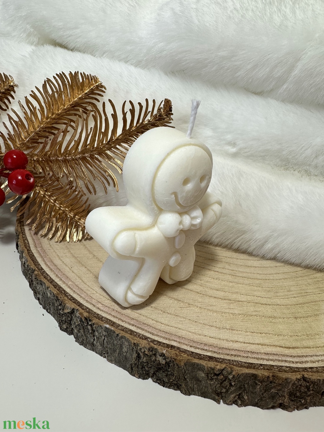 Karácsonyi Mézeskalács Gyertya - Fehér - otthon & életmód - gyertya, illat, aroma - gyertya - Meska.hu