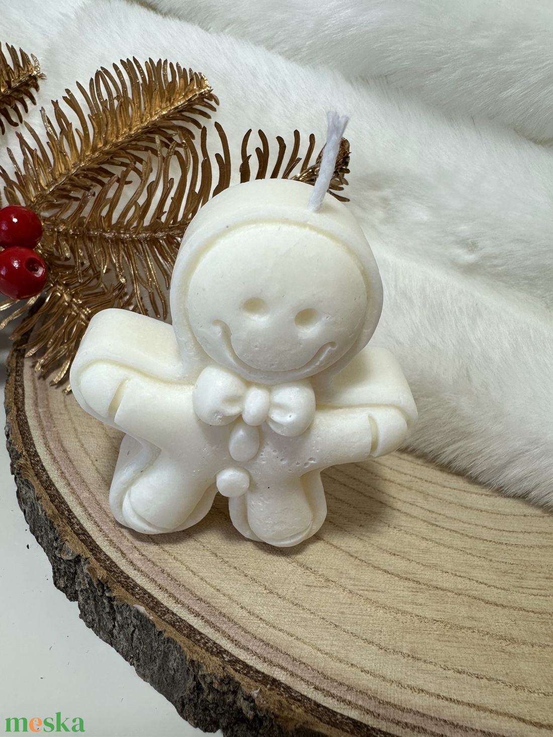 Karácsonyi Mézeskalács Gyertya - Fehér - otthon & életmód - gyertya, illat, aroma - gyertya - Meska.hu