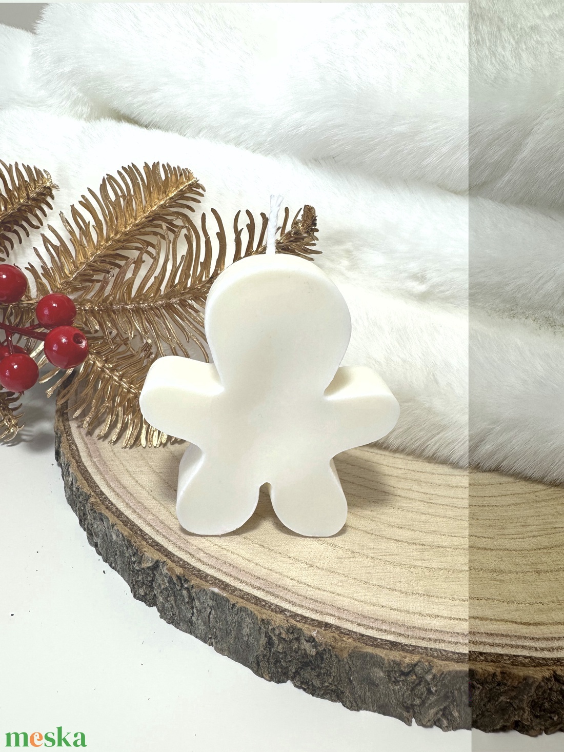 Karácsonyi Mézeskalács Gyertya - Fehér - otthon & életmód - gyertya, illat, aroma - gyertya - Meska.hu