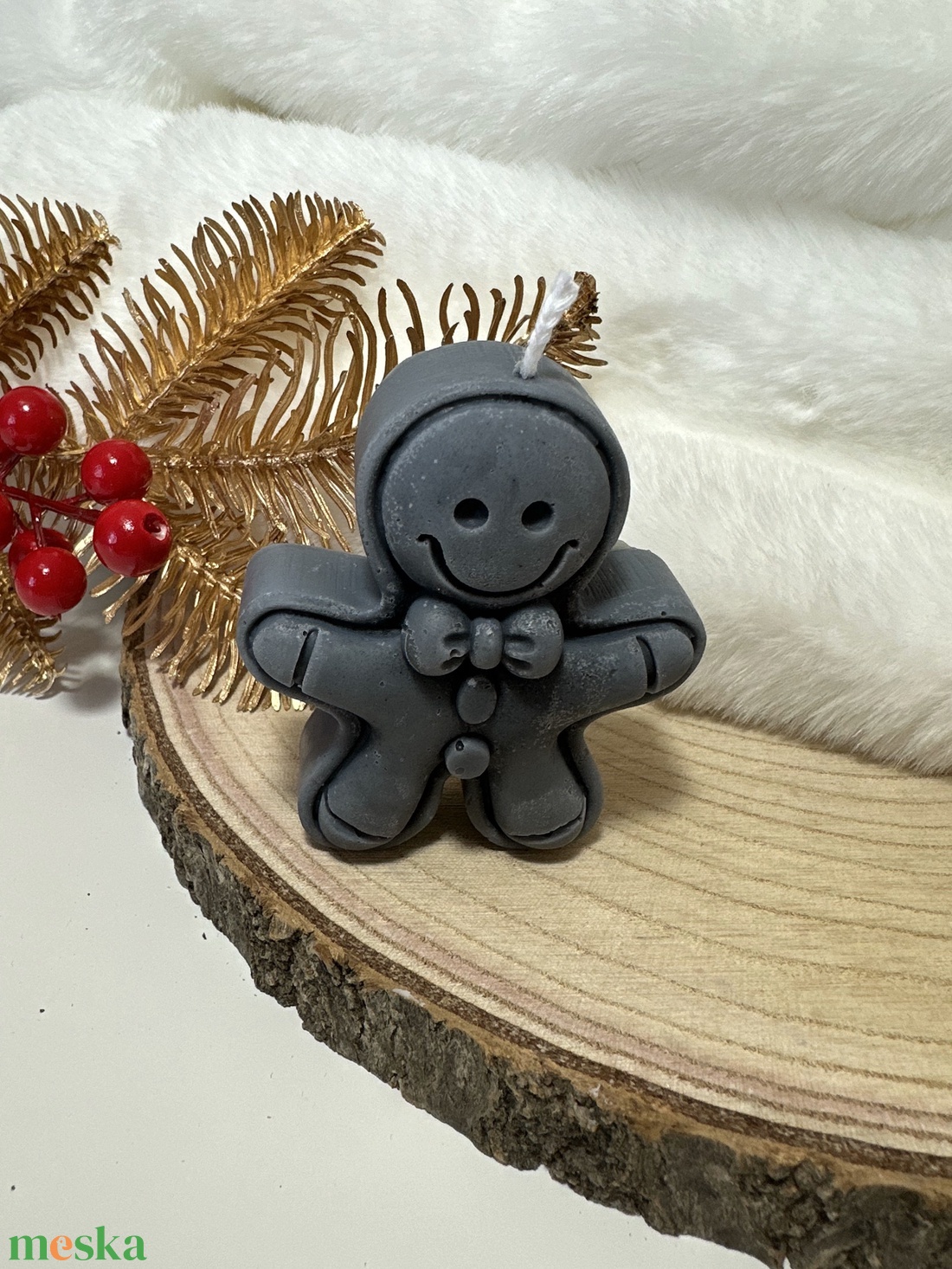 Karácsonyi Mézeskalács Gyertya - Fekete - otthon & életmód - gyertya, illat, aroma - gyertya - Meska.hu