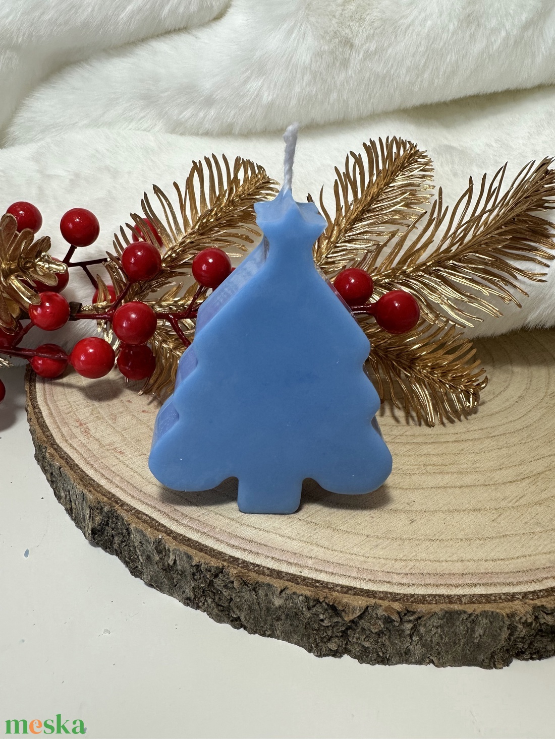 Karácsonyfa Gyertya - Kék - otthon & életmód - gyertya, illat, aroma - gyertya - Meska.hu