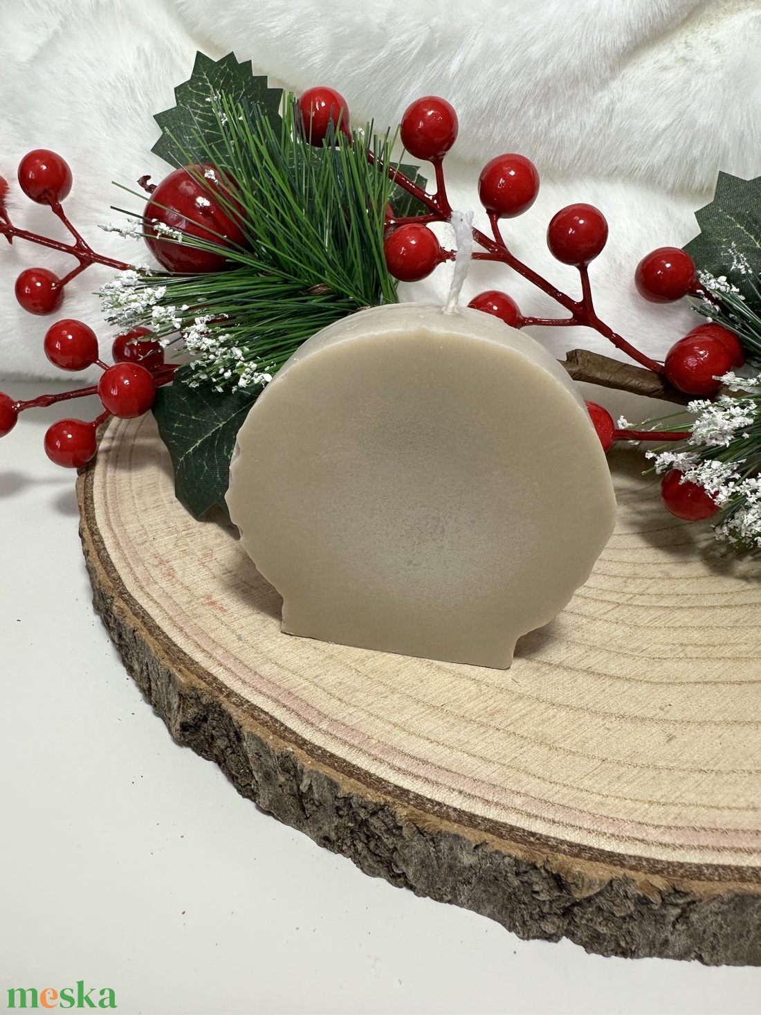 Karácsonyi Szarvasos Szójaviasz Gyertya - Barna - otthon & életmód - gyertya, illat, aroma - gyertya - Meska.hu