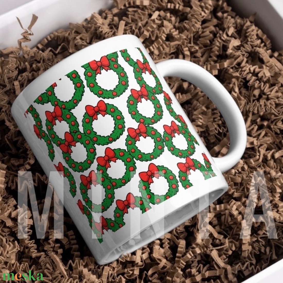 Karácsonyi bögre - Adventi koszorú - otthon & életmód - konyhafelszerelés, tálalás - tálalás - bögre & csésze - Meska.hu