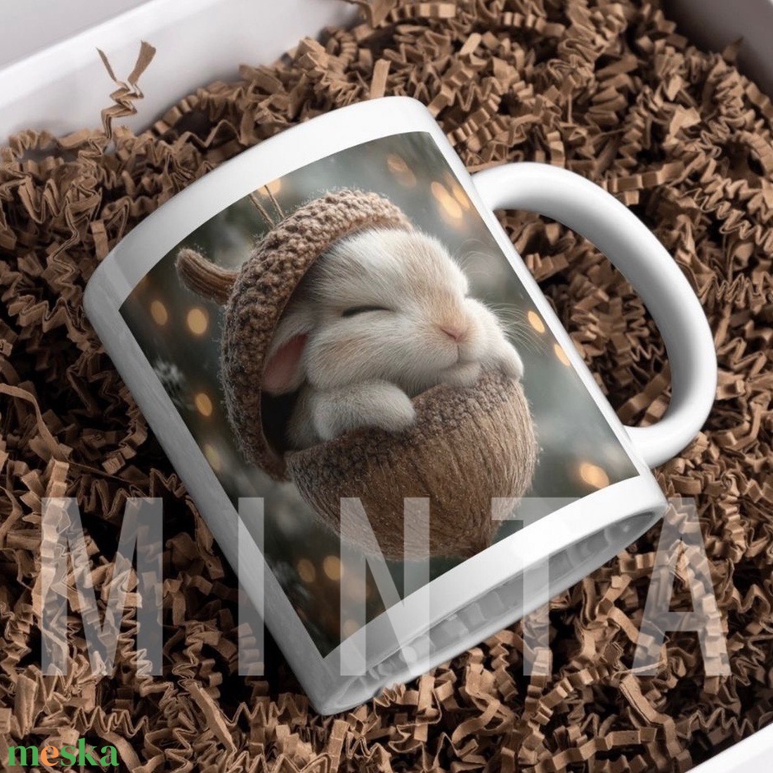 Karácsonyi bögre - Nyuszis - otthon & életmód - konyhafelszerelés, tálalás - tálalás - bögre & csésze - Meska.hu