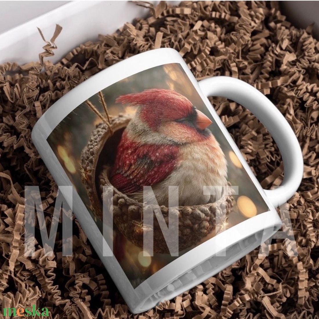 Karácsonyi bögre - Madaras - otthon & életmód - konyhafelszerelés, tálalás - tálalás - bögre & csésze - Meska.hu