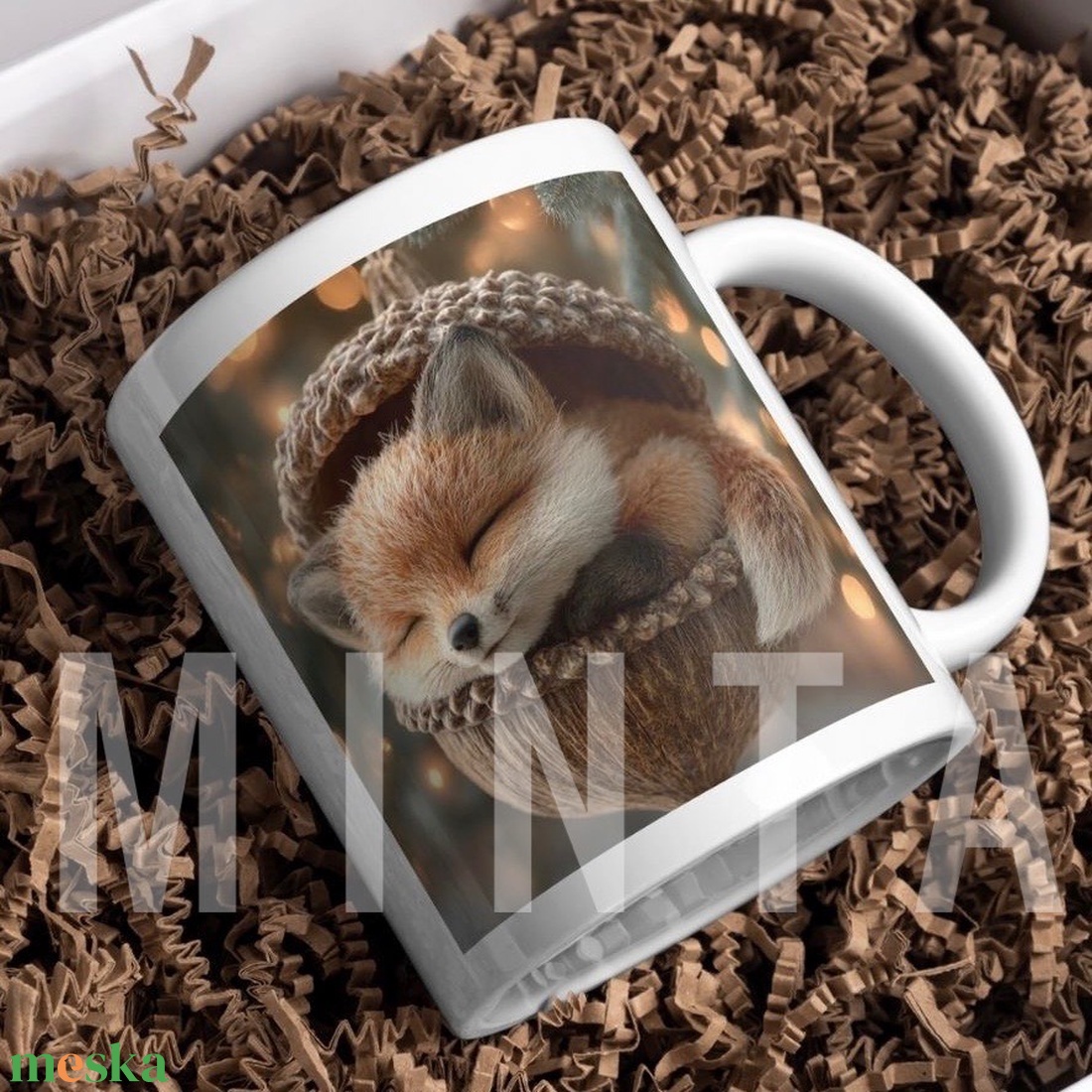 Karácsonyi bögre - Rókás - otthon & életmód - konyhafelszerelés, tálalás - tálalás - bögre & csésze - Meska.hu