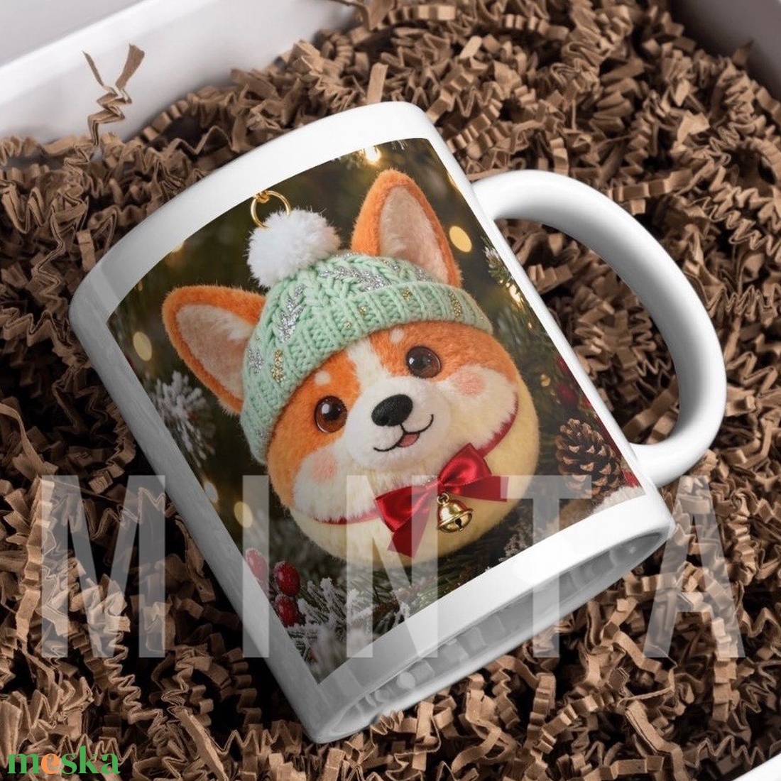 Karácsonyi bögre - Corgi -  - Meska.hu