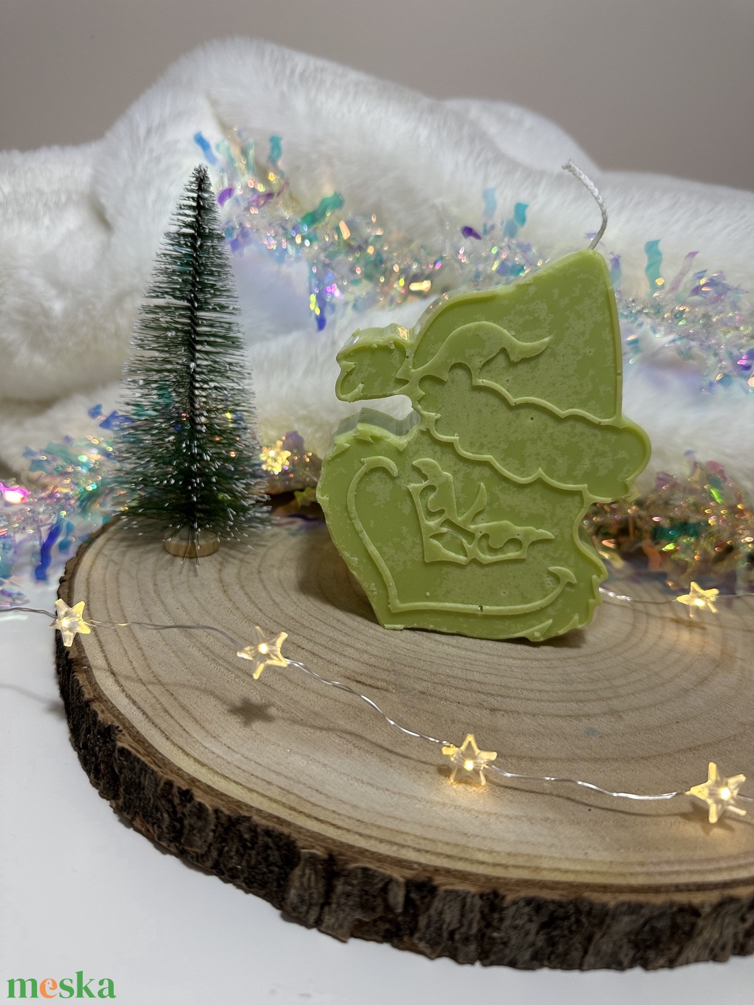 Karácsonyi Grincs Gyertya - Zöld - otthon & életmód - gyertya, illat, aroma - gyertya - Meska.hu