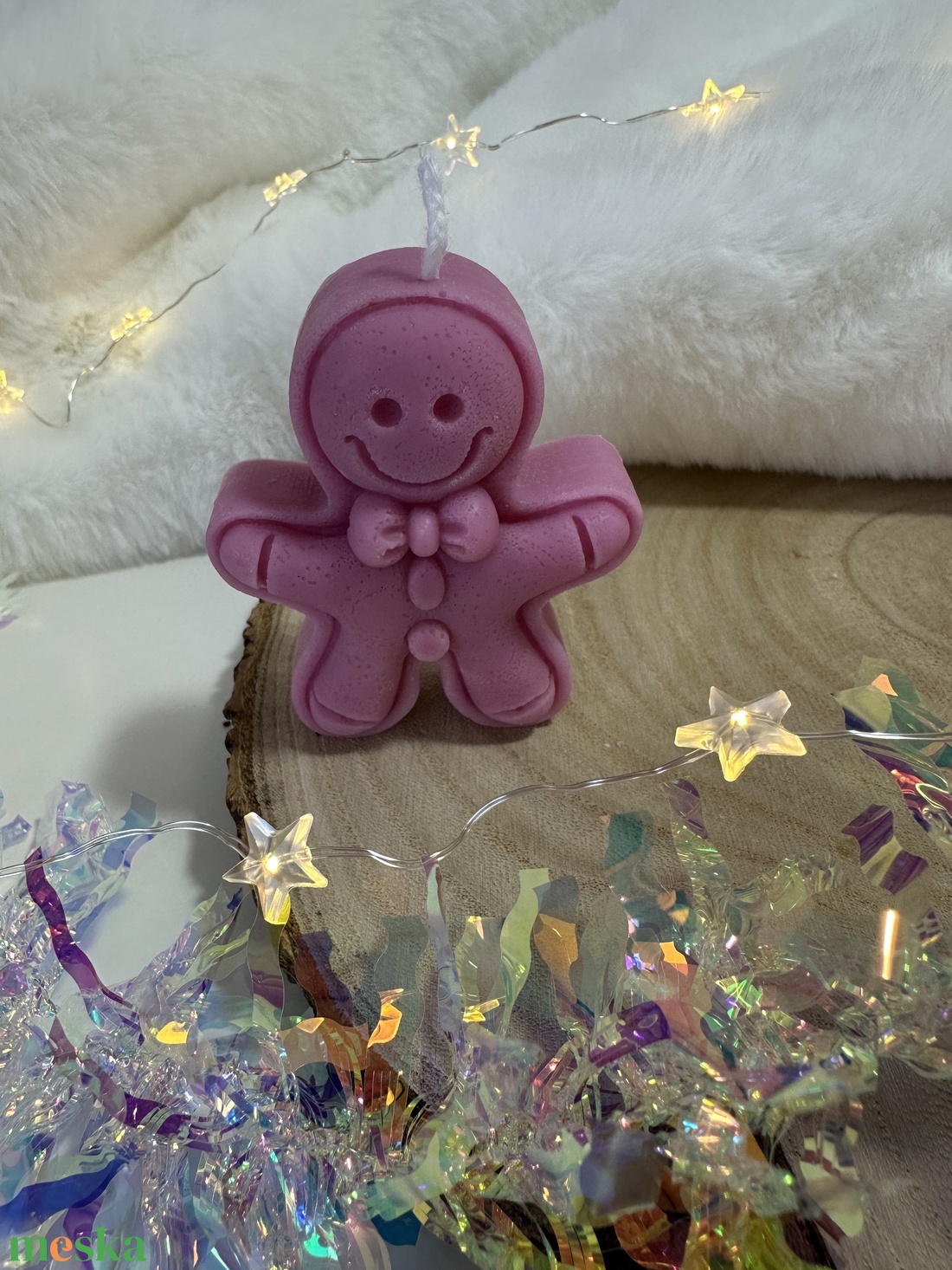 Karácsonyi Mézeskalács Gyertya - Magenta/Pink - otthon & életmód - gyertya, illat, aroma - gyertya - Meska.hu