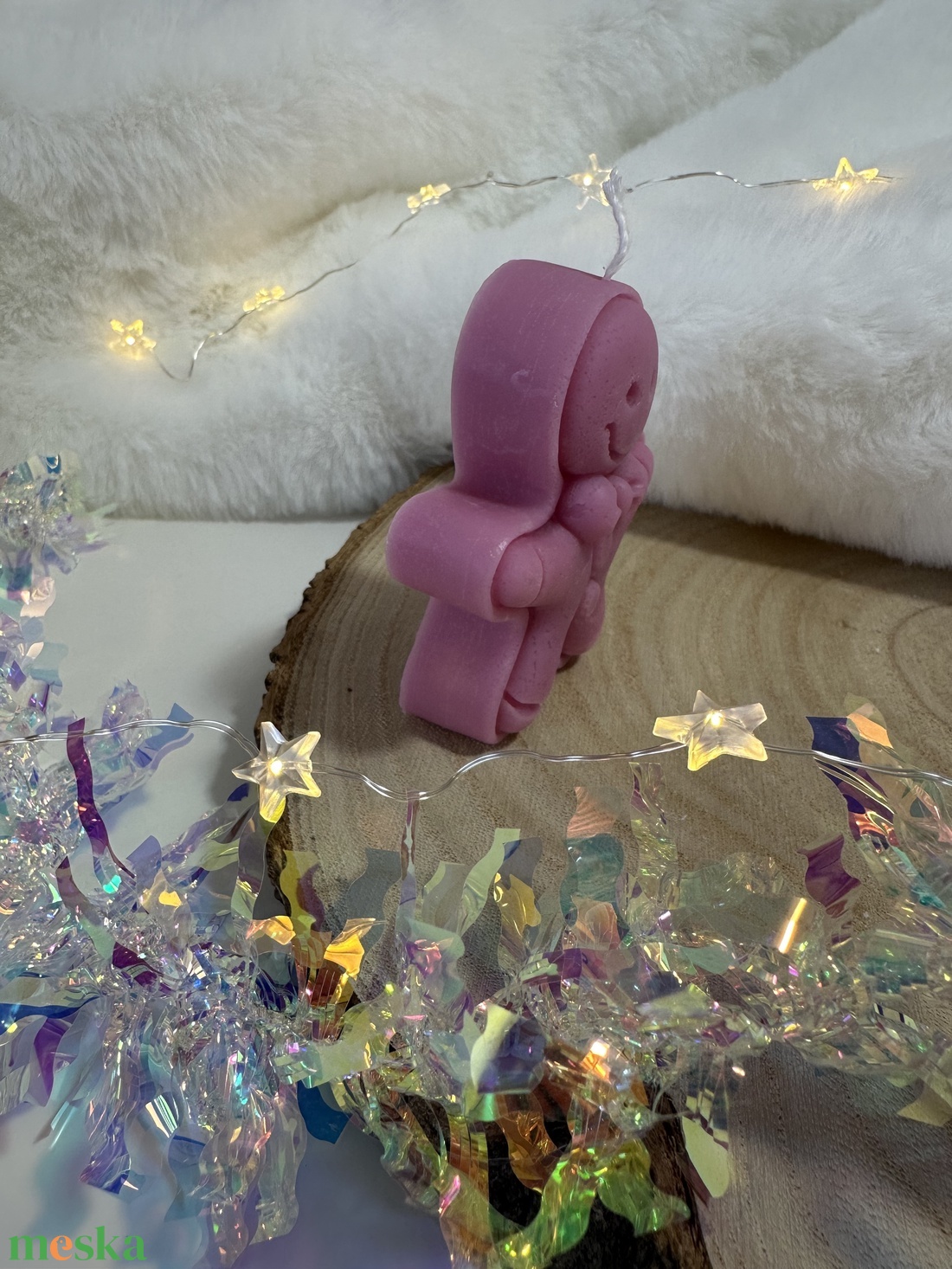 Karácsonyi Mézeskalács Gyertya - Magenta/Pink - otthon & életmód - gyertya, illat, aroma - gyertya - Meska.hu