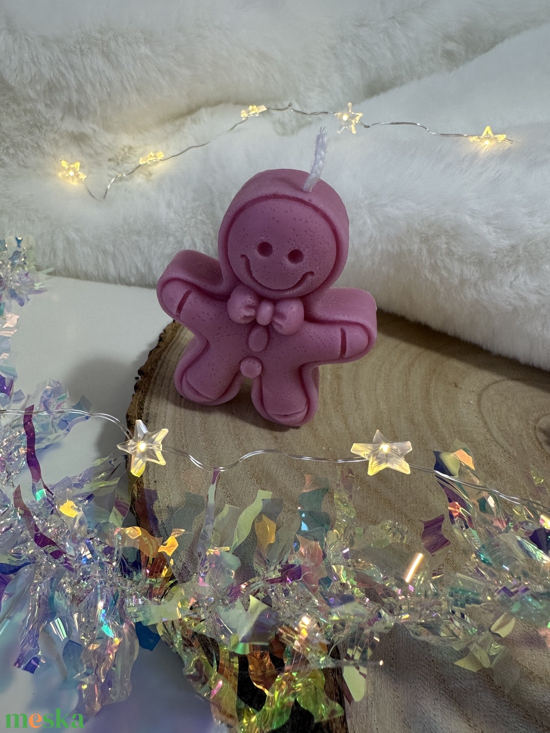 Karácsonyi Mézeskalács Gyertya - Magenta/Pink - otthon & életmód - gyertya, illat, aroma - gyertya - Meska.hu