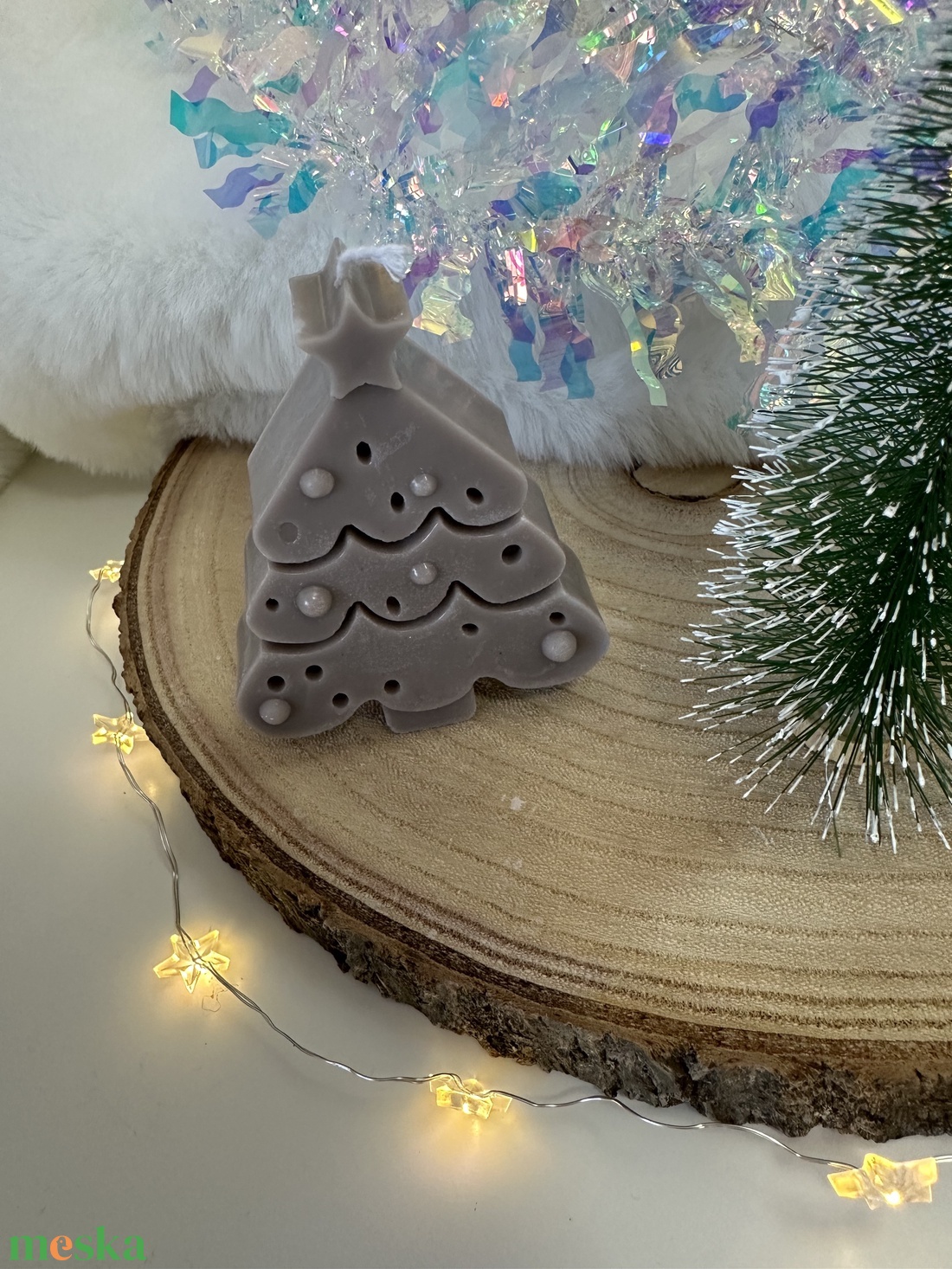 Karácsonyfa Gyertya - Barna - otthon & életmód - gyertya, illat, aroma - gyertya - Meska.hu