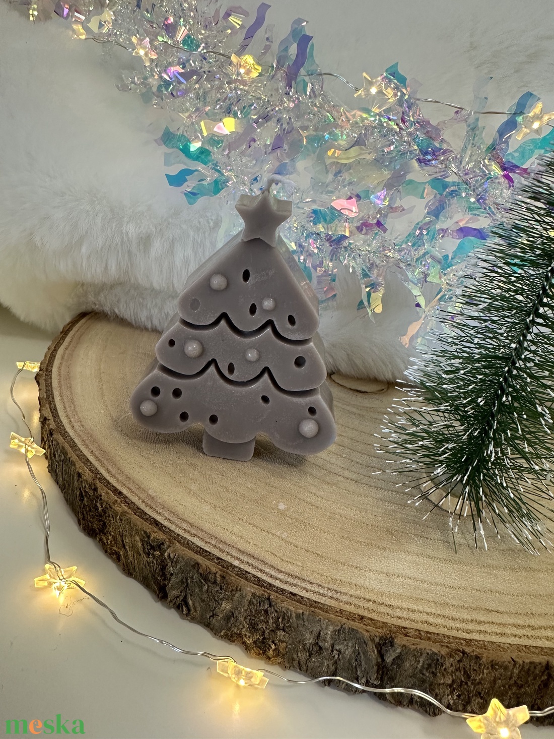 Karácsonyfa Gyertya - Barna - otthon & életmód - gyertya, illat, aroma - gyertya - Meska.hu