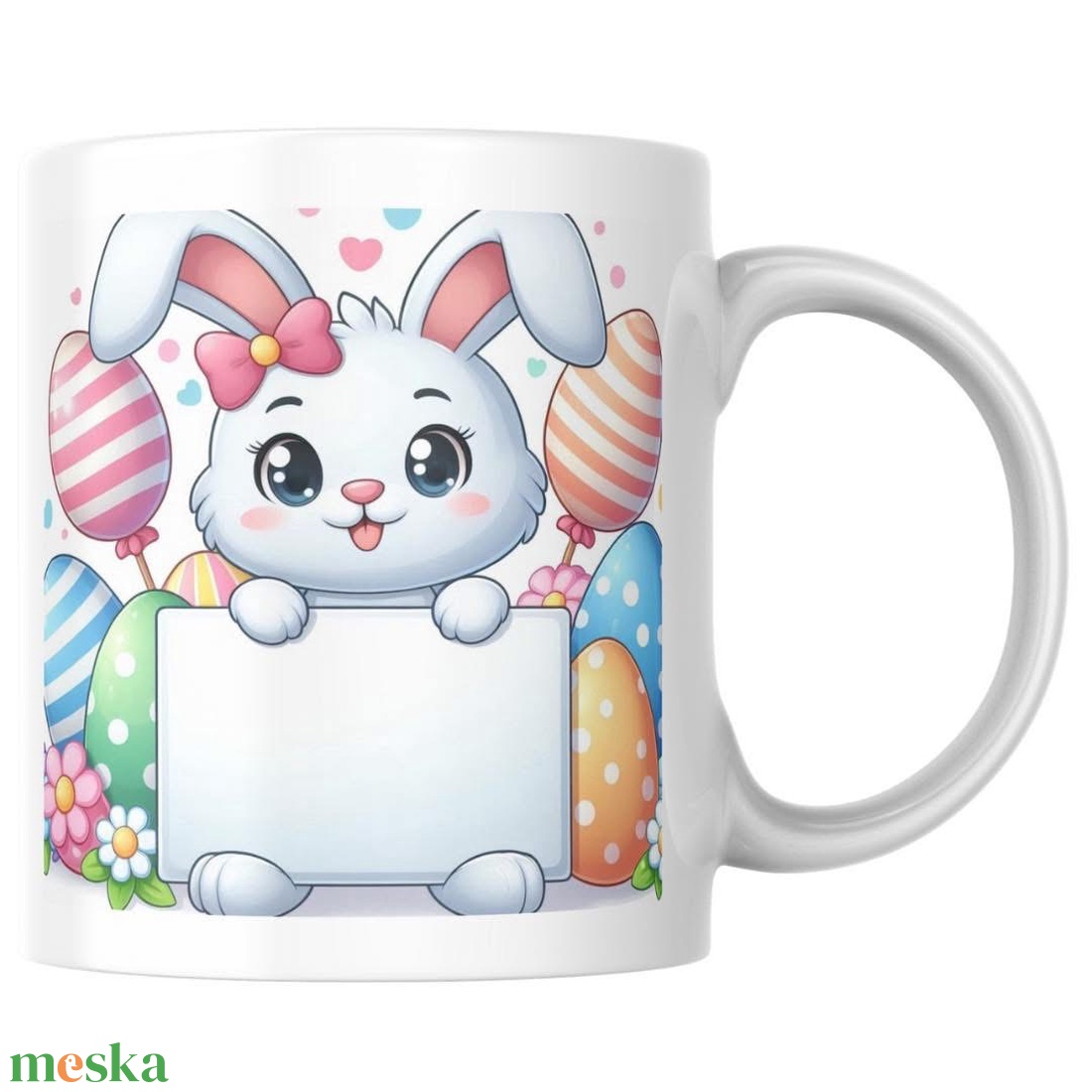 Egyedi névvel ellátott húsvéti nyuszis bögre - otthon & életmód - konyhafelszerelés, tálalás - tálalás - bögre & csésze - Meska.hu