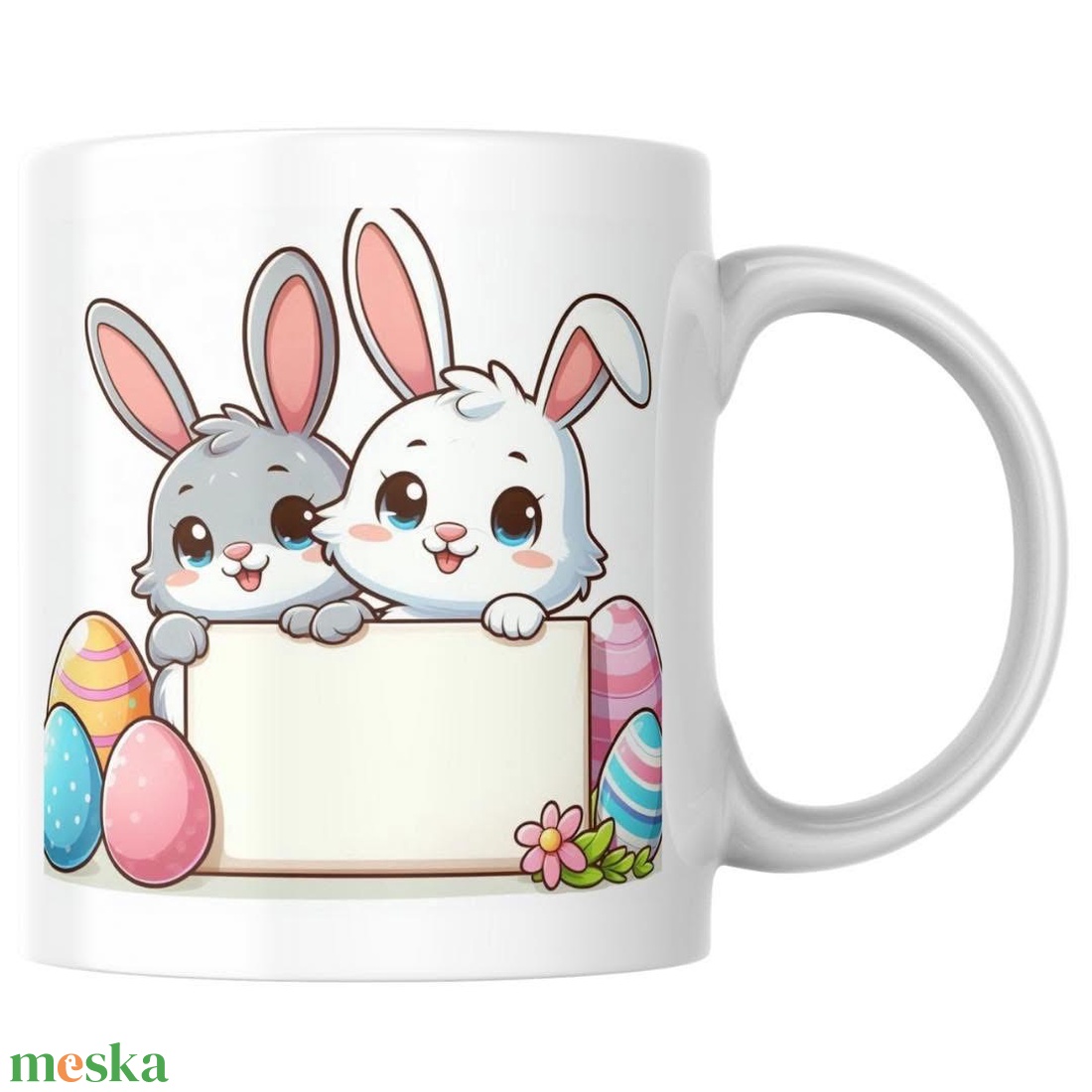 Egyedi névvel ellátott húsvéti nyuszis bögre - otthon & életmód - konyhafelszerelés, tálalás - tálalás - bögre & csésze - Meska.hu